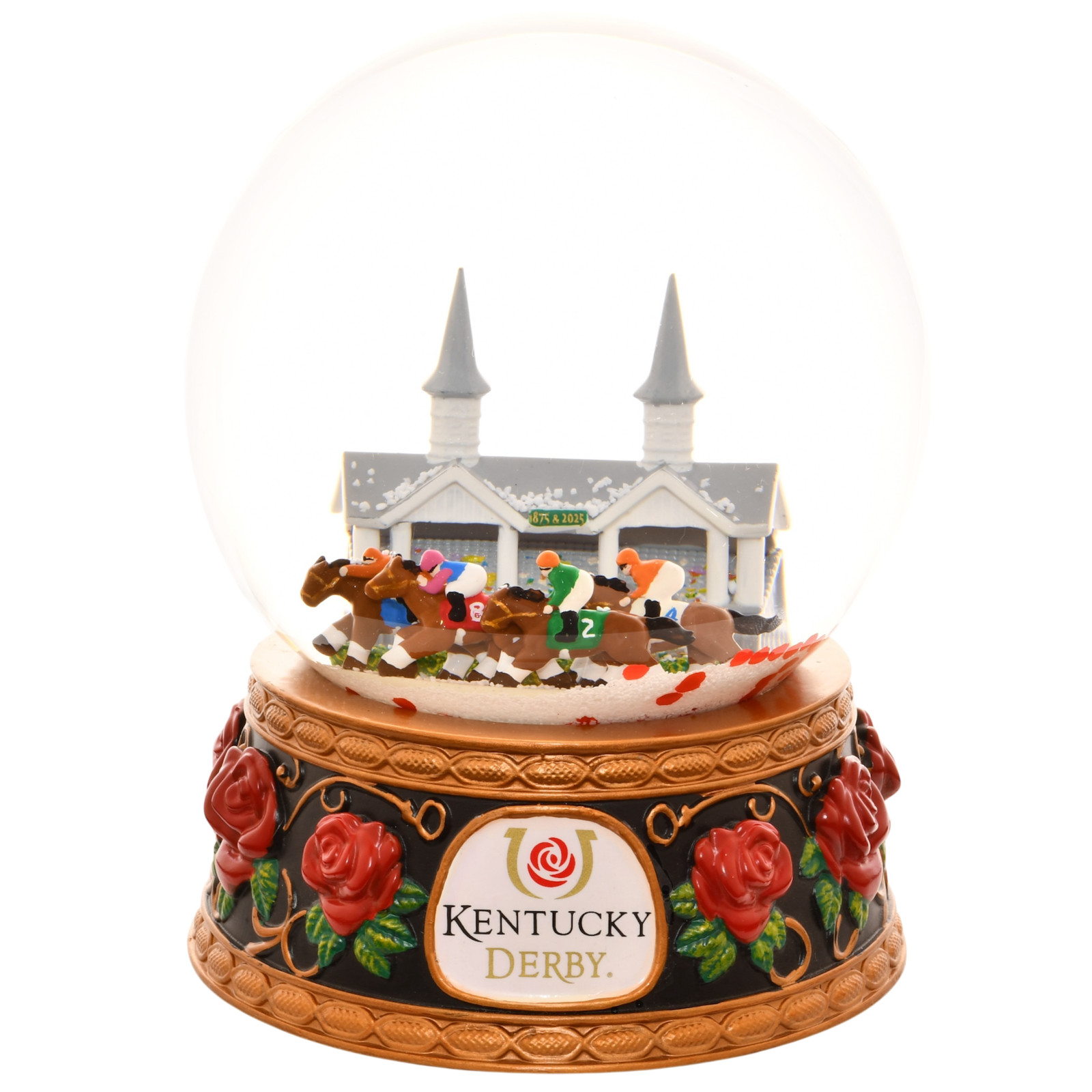 Tree Buddees x Kentucky Derby Snow Globe with Snow & Rose Petals Churchill Downs Tree Buddees x Kentucky Derby Snow Globe with Snow & Rose Petals Churchill Downs