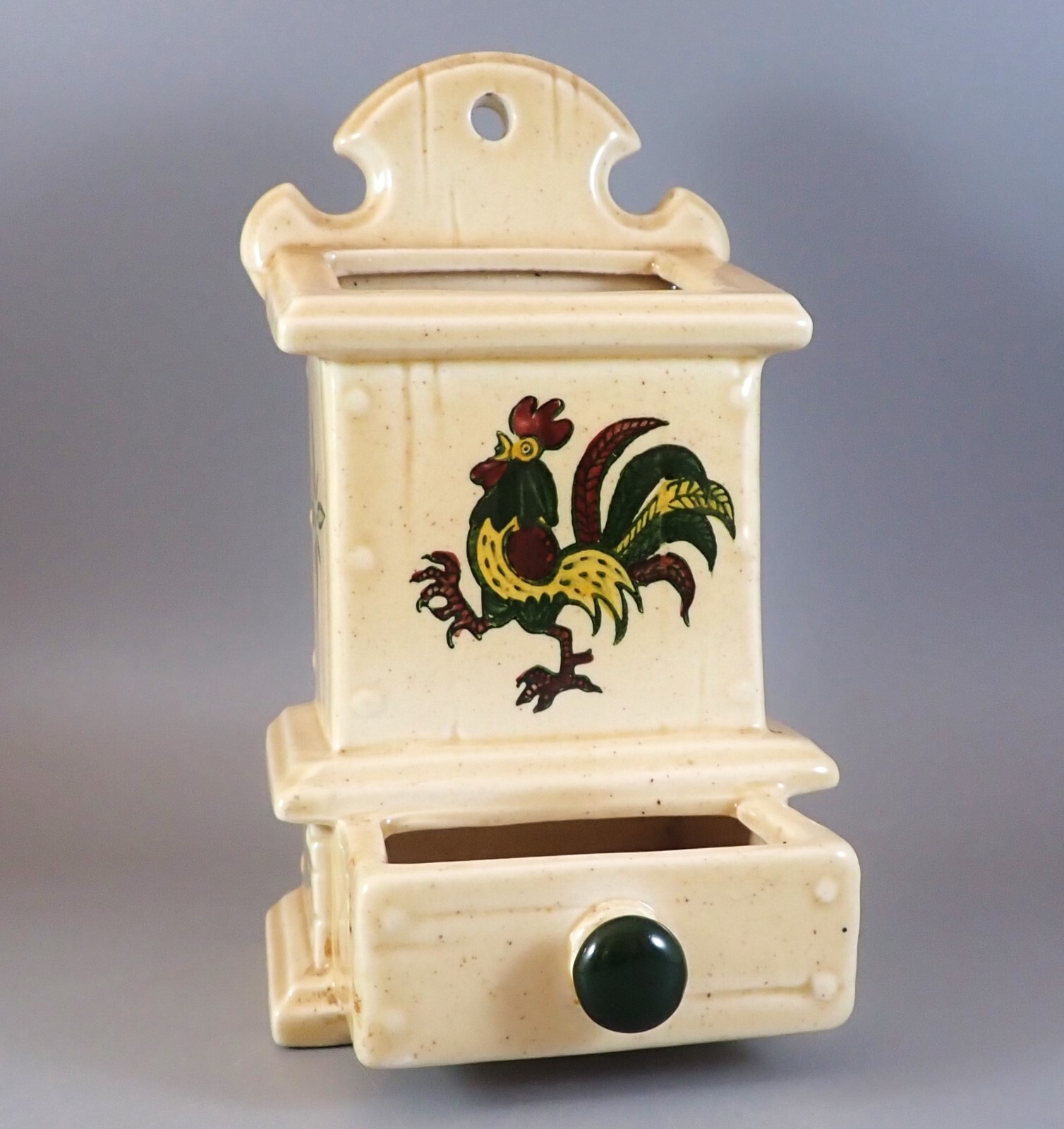 Metlox Poppytrail California Provincial Rooster Match Box Holder Vernon