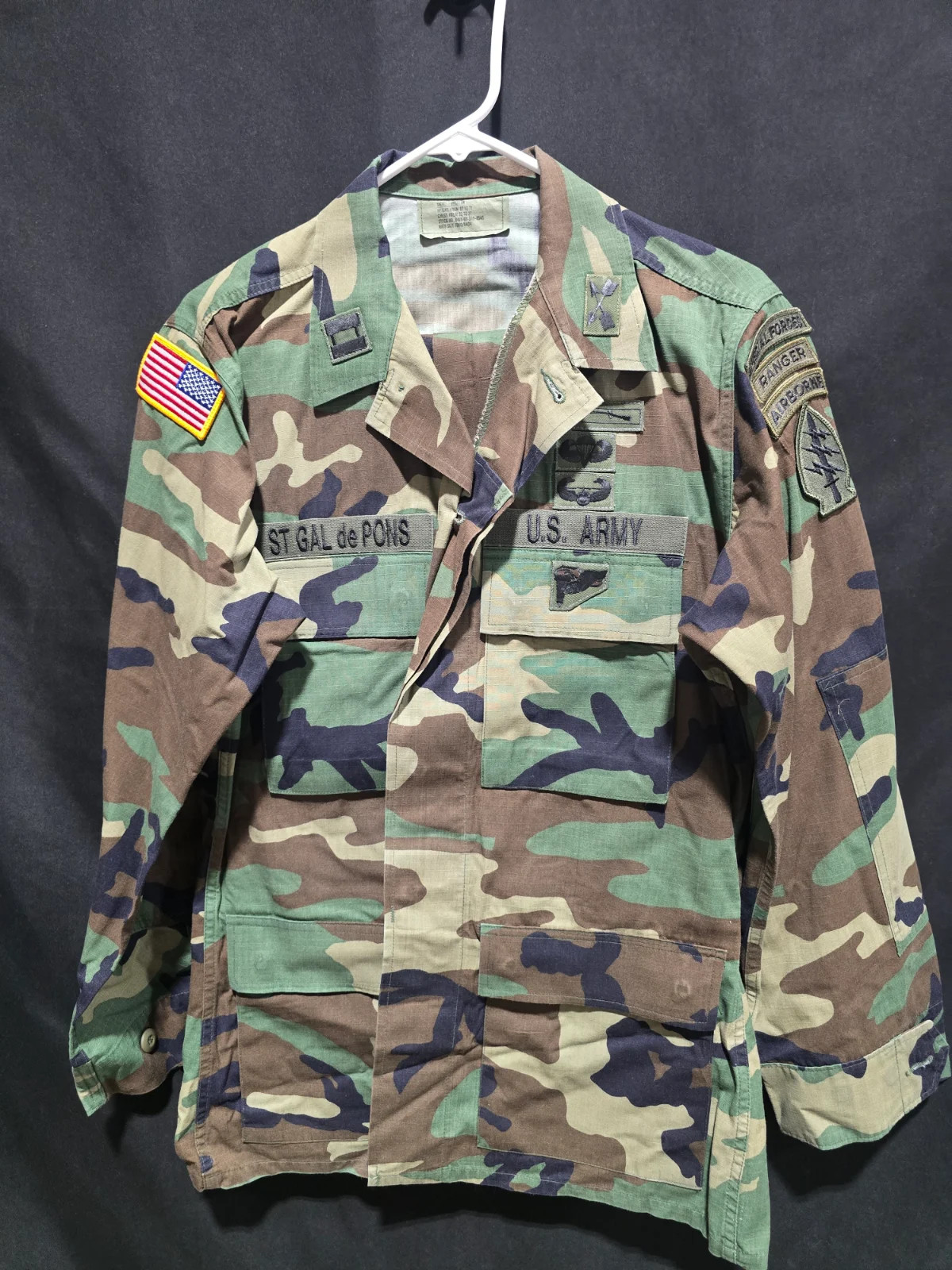 Vintage US Army Special Forces, Ranger, and Airborne Woodland Camo BDU SET
