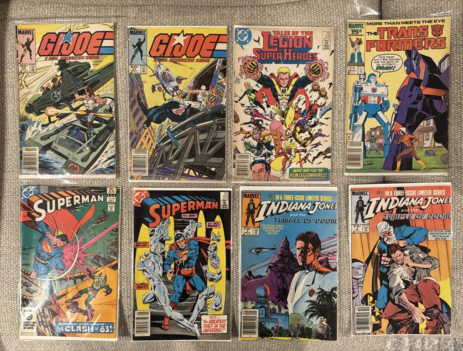 Vintage Mixed Lot 80s Marvel & DC G.I. Joe Transformers Superman Indiana Jones +
