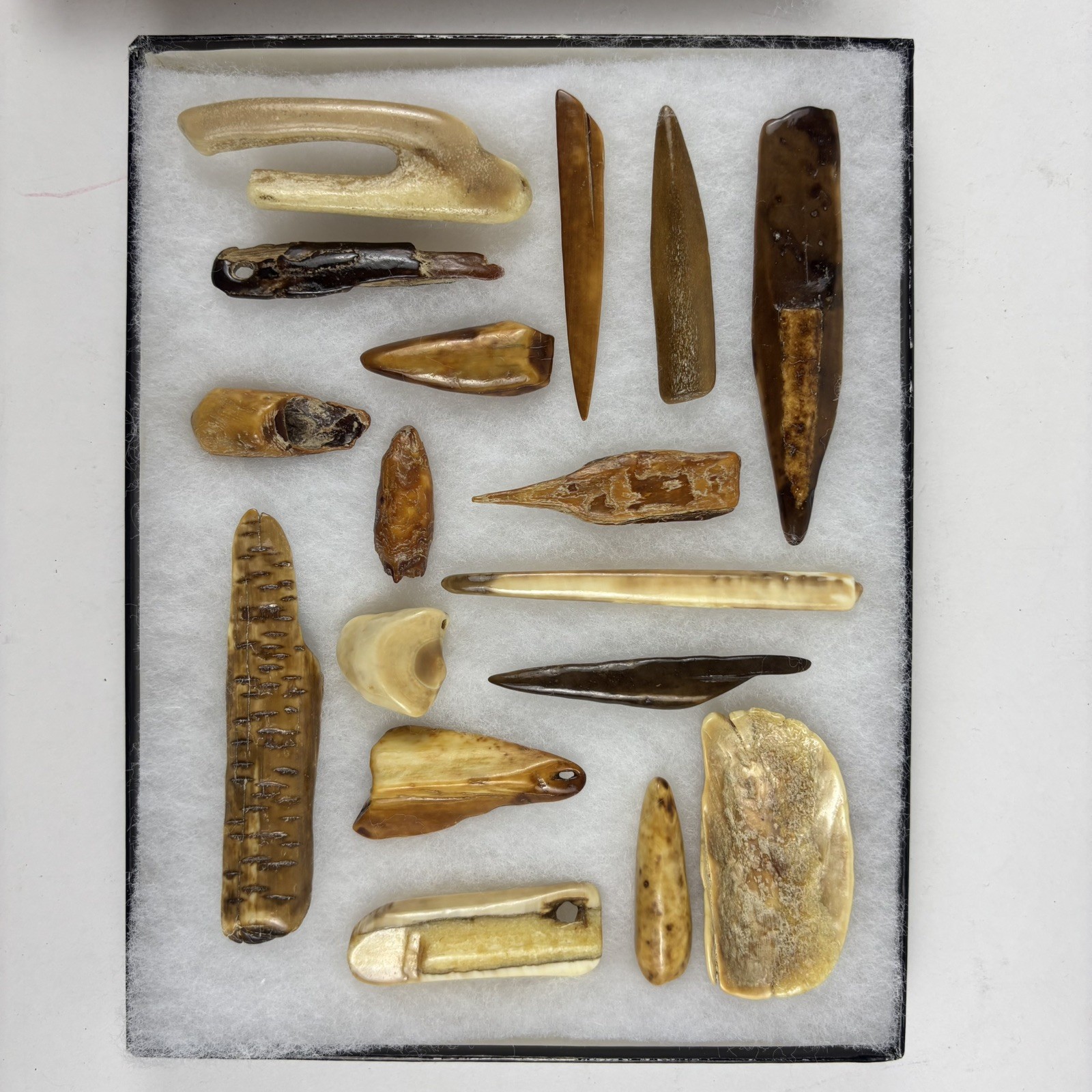 Framed Alaskan Inuit Native American Artifact 17 Collection Display