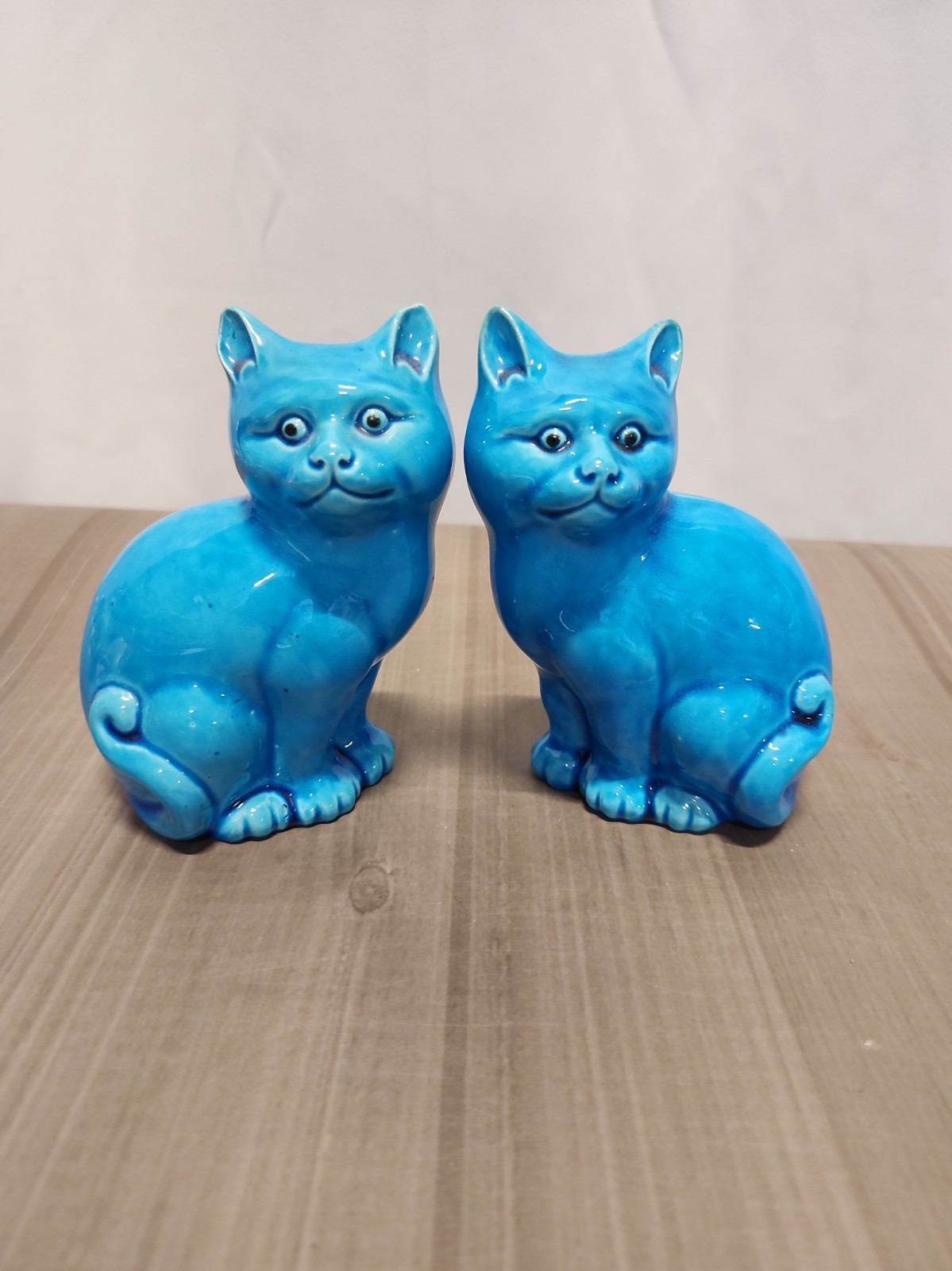 Vintage Chinese Turquoise Glazed Porcelain Cats Vintage Chinese Turquoise Glazed Porcelain Cats