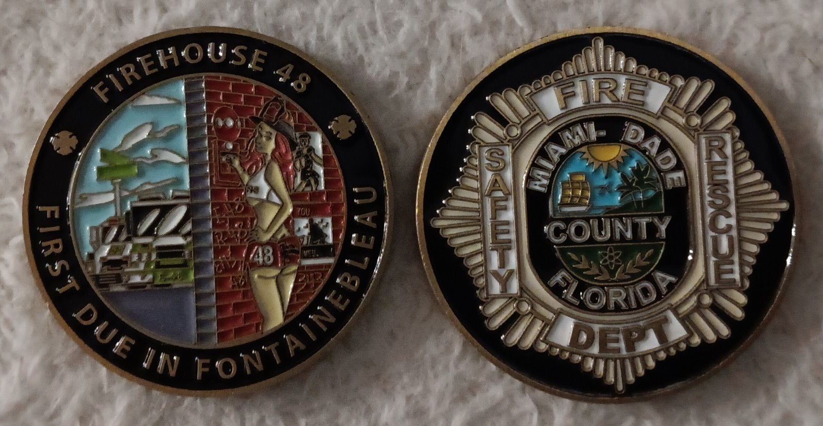Miami Dade County Fire Department Station 48 Challenge Coin  FireHouse 48