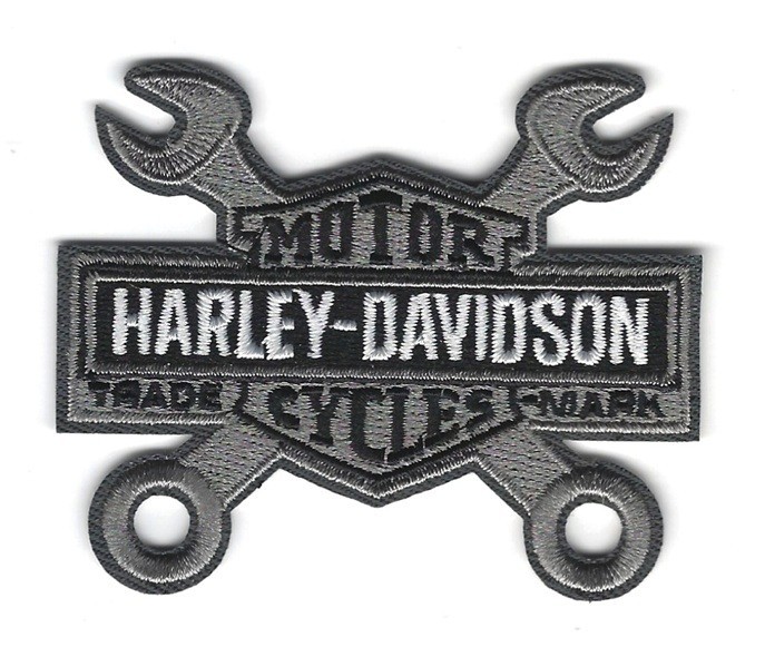 Harley Davidson Motorcycles Iron On Patches Wrench Logo Design 3\ Harley Davidson Motorcycles Iron On Patches Wrench Logo Design 3\