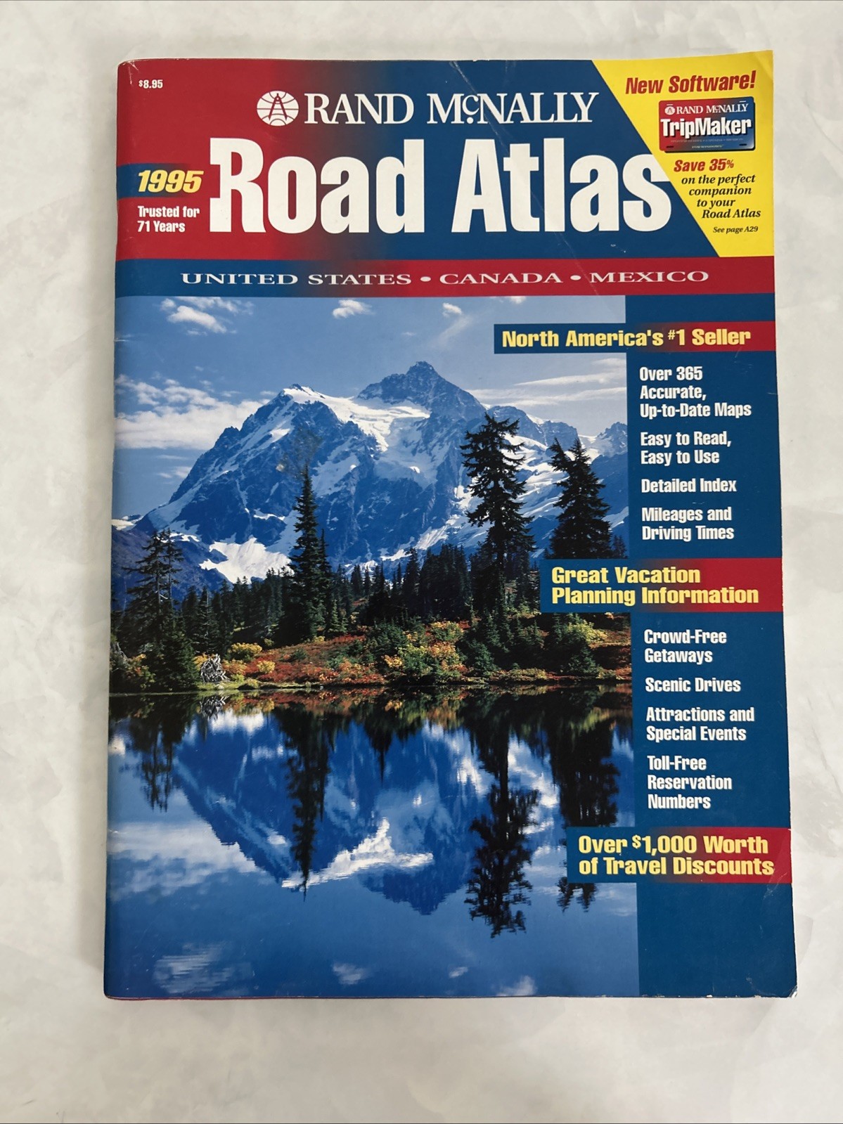Vintage 1995 Rand McNally Road Atlas United States Canada Mexico