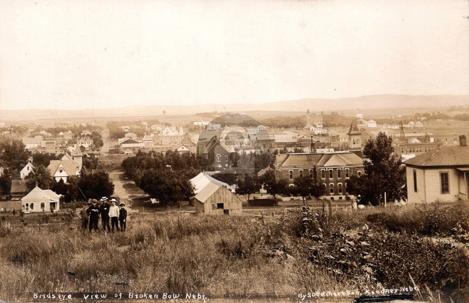 Bird's Eye View of Broken Bow NE Nebraska t RPPC Photo Postcard COPY