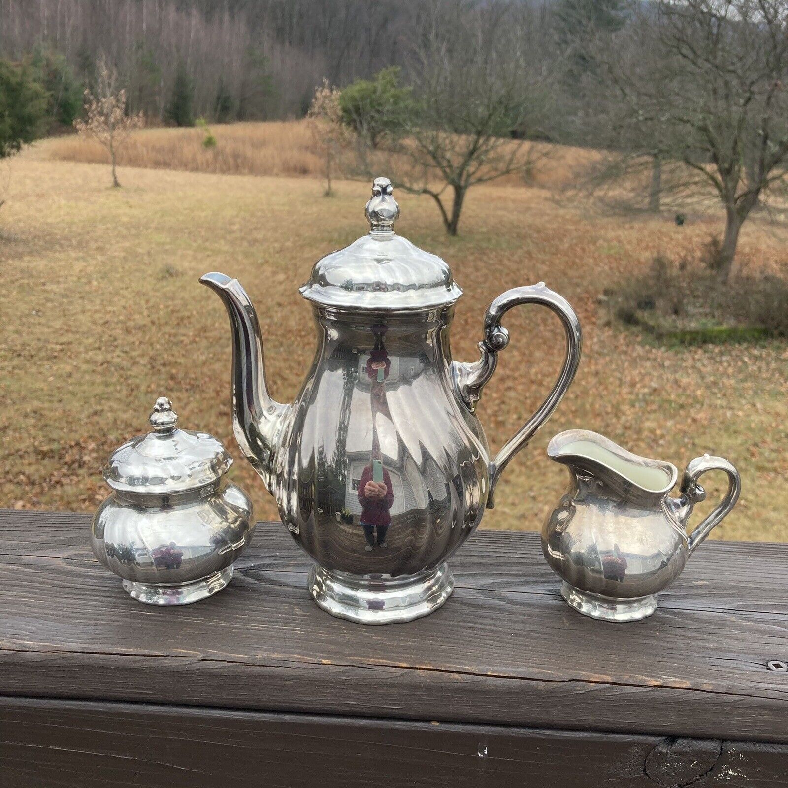 Vintage 1950s Rosenthal Teapot Sugar/Creamer 1000/1000 so Over Porcelain