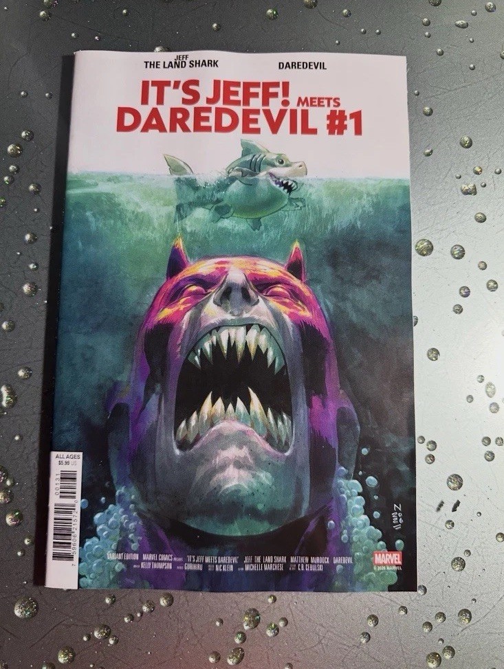 IT\'S JEFF MEETS DAREDEVIL #1 NIC KLEIN VARIANT JAWS HOMAGE 2026 MARVEL