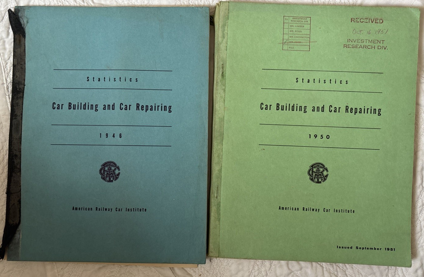 American Railway Car Institute 1946 & 1950 Car Building & Car Repairing