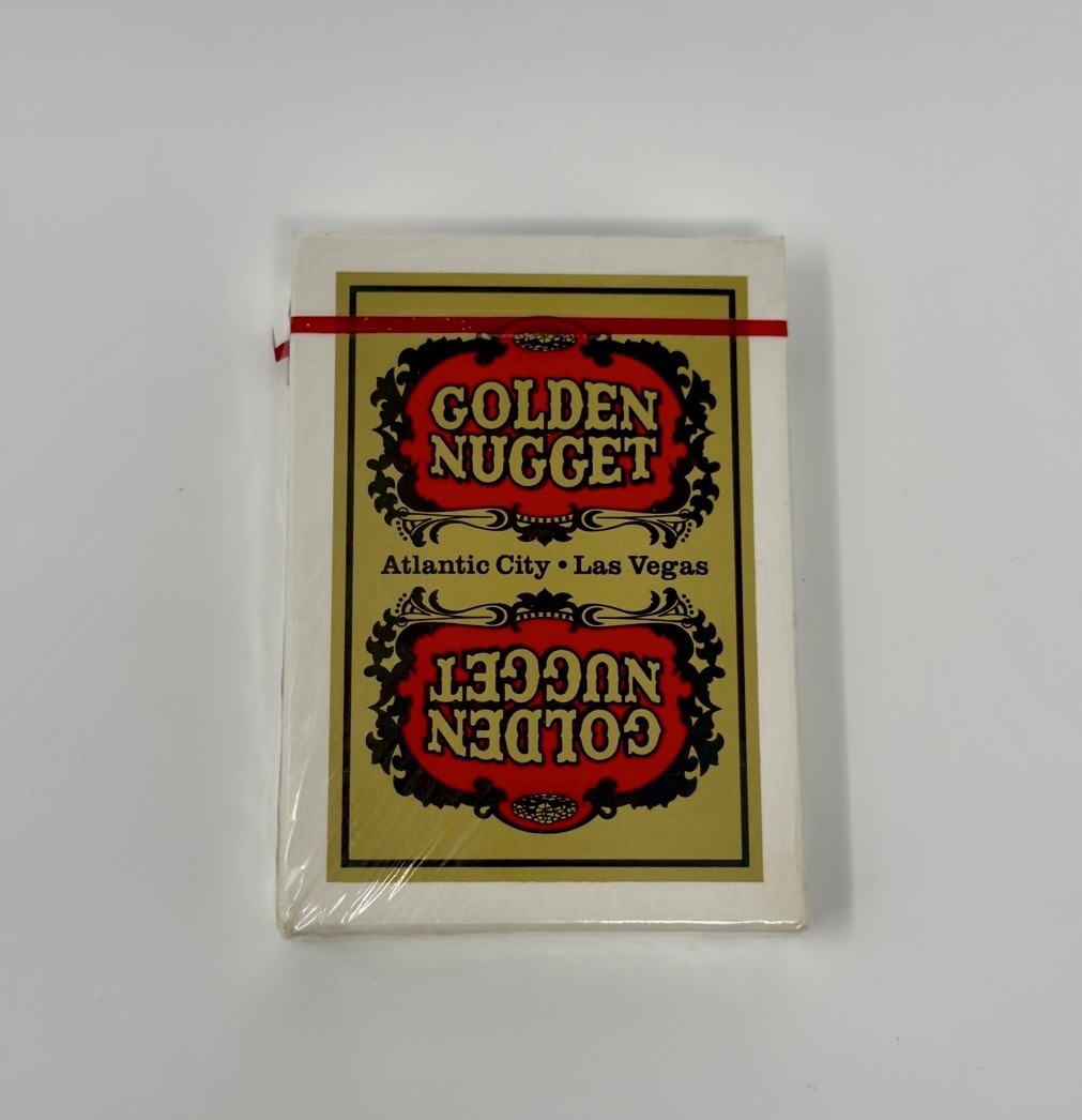 Playing Cards Vintage Gold Golden Nugget Casino Las Vegas Atlantic City Sealed