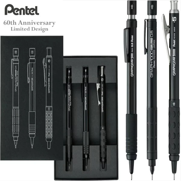 Pentel 60th Anniversary Limited Black Graph1000/GraphGear Set - Exclusive Japan Pentel 60th Anniversary Limited Black Graph1000/GraphGear Set - Exclusive Japan