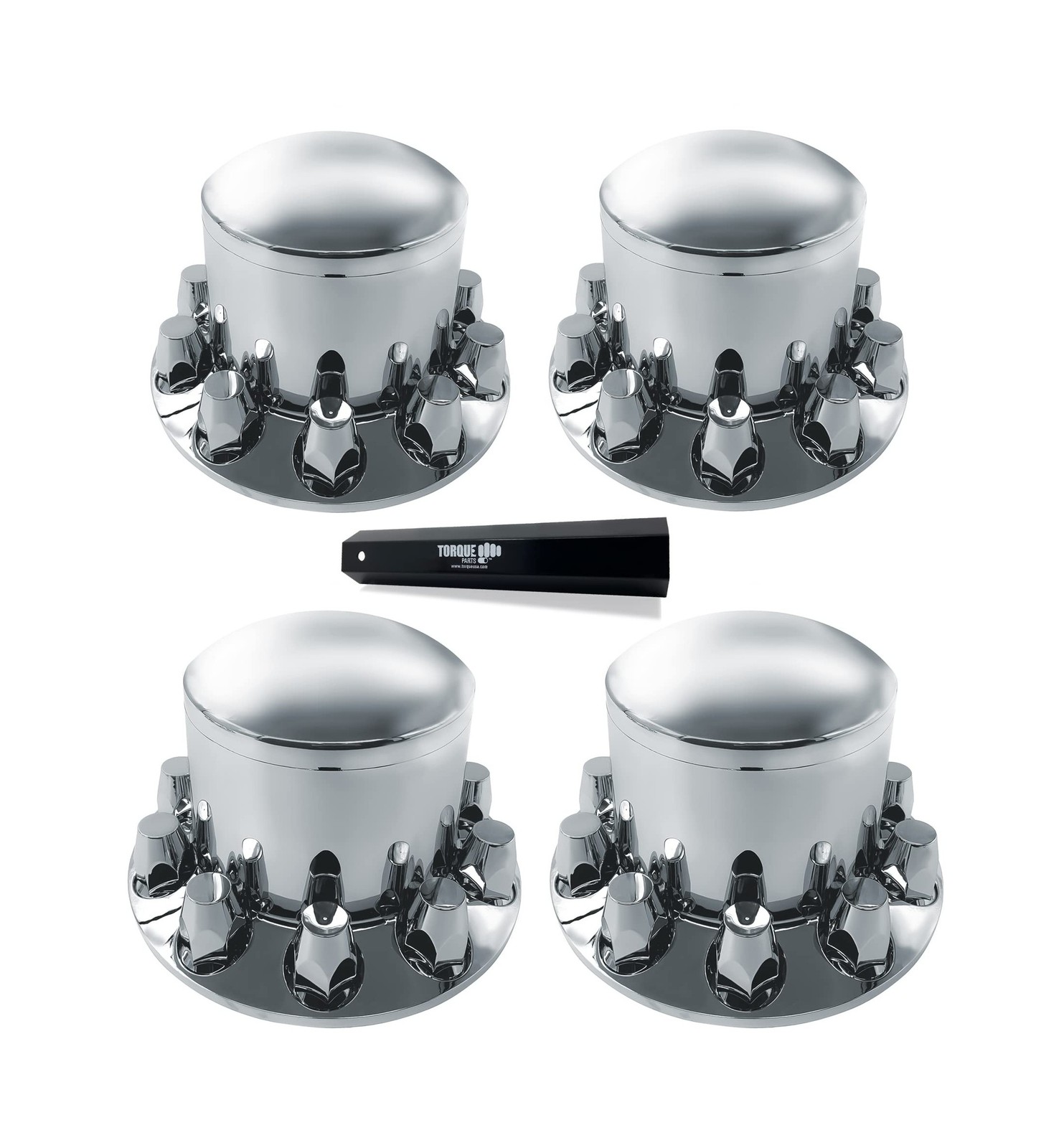 Torque 4 Pack Rear Axle Wheel Cover 33mm Lug Nut Cover for Semi Truck | Chrom... Torque 4 Pack Rear Axle Wheel Cover 33mm Lug Nut Cover for Semi Truck | Chrom...