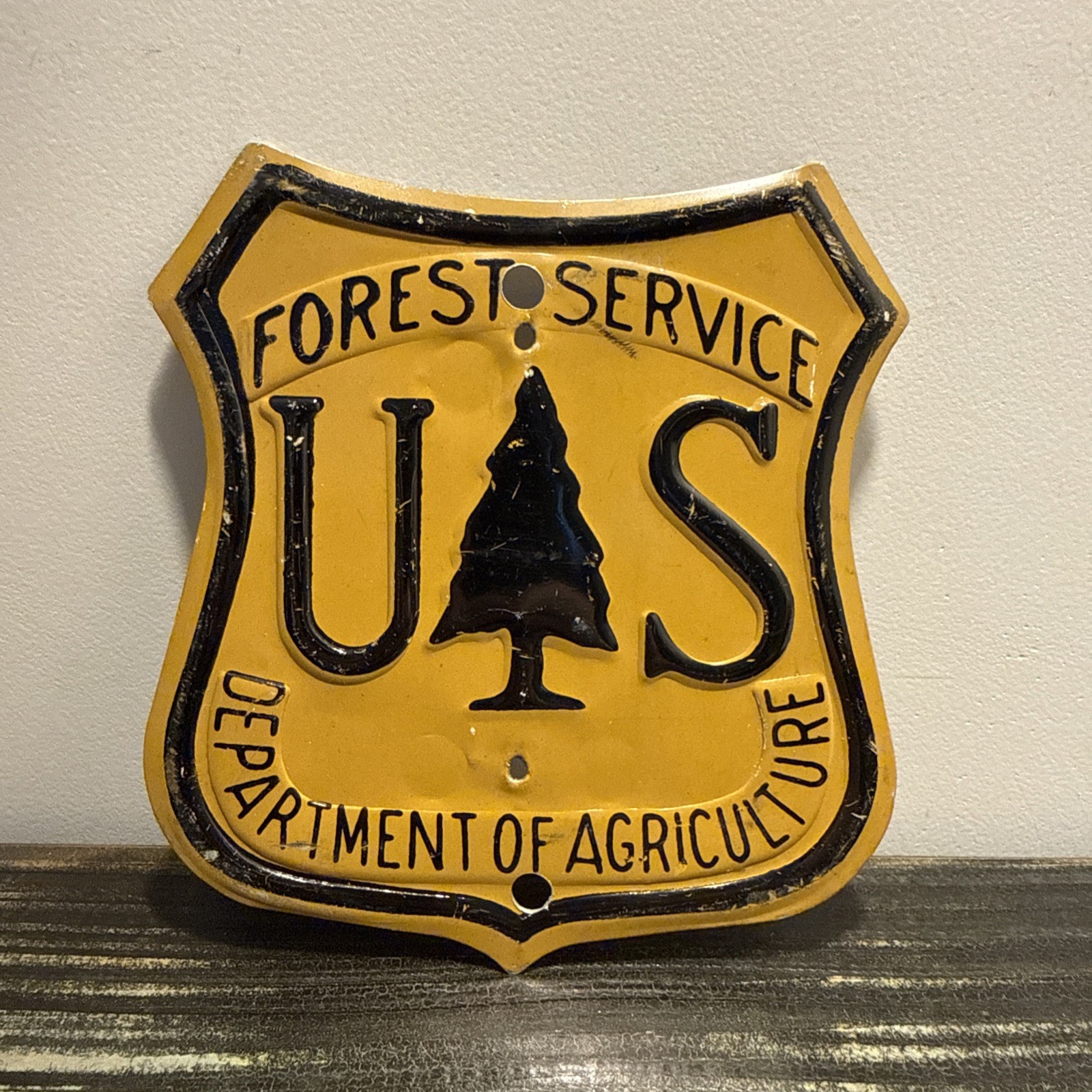 Rare Vintage Metal US Forestry Service Tree Sign Tree Badge Old Stock