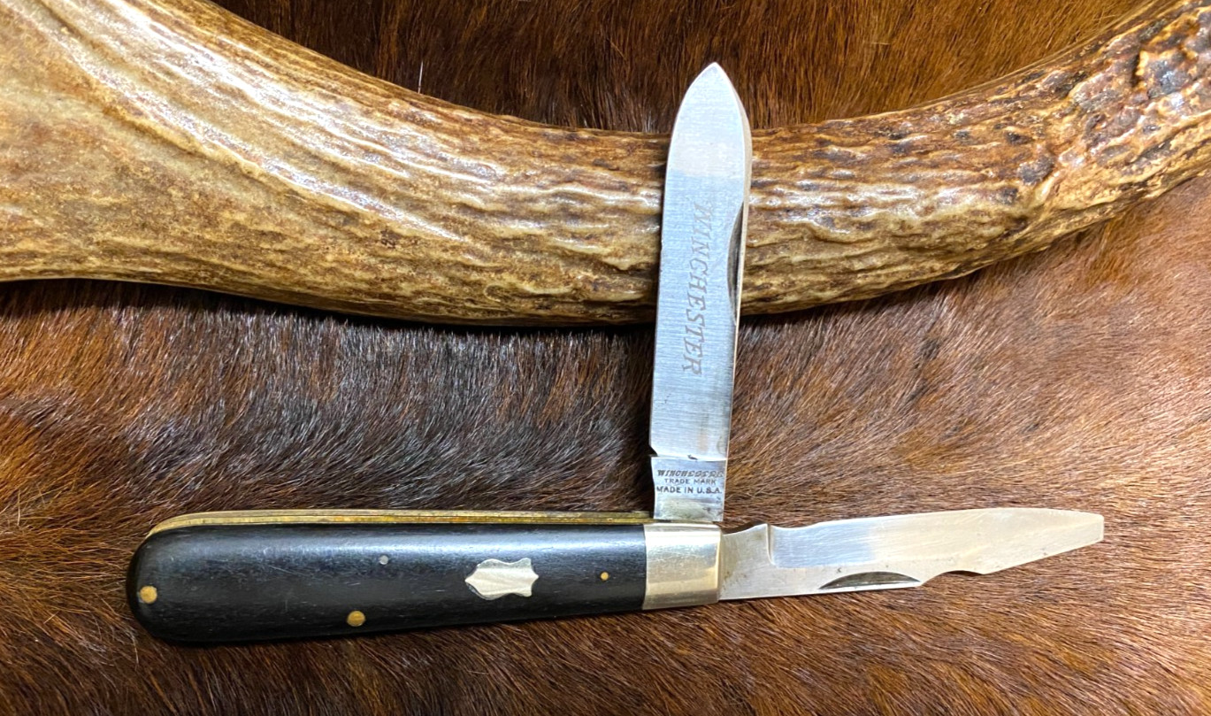 Winchester, Trademark, USA., 2681 Electrician`s Jack Pattern Knife, Ebony,3 3/4\ Winchester, Trademark, USA., 2681 Electrician`s Jack Pattern Knife, Ebony,3 3/4\