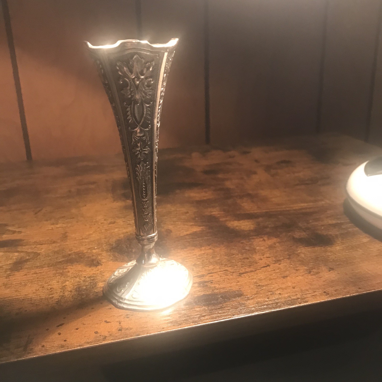 Vintage Raimond Silver Plate & Enamel Bud Vase 6