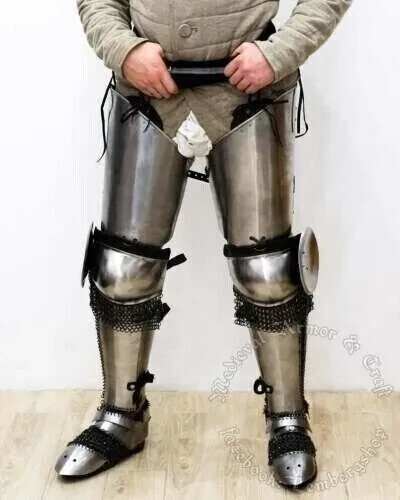 Medieval Legs protection armor Set for buhurt and steel fight Hardened chainmail