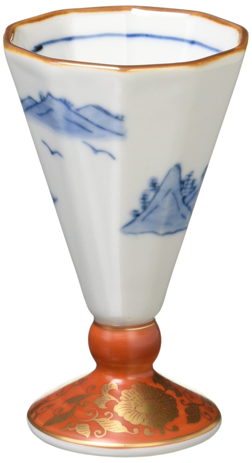 Hasami Ware, Hayashi Kuro Kiln, Splendid Old Imari-Style Sake Cup, Kinrande Lan_