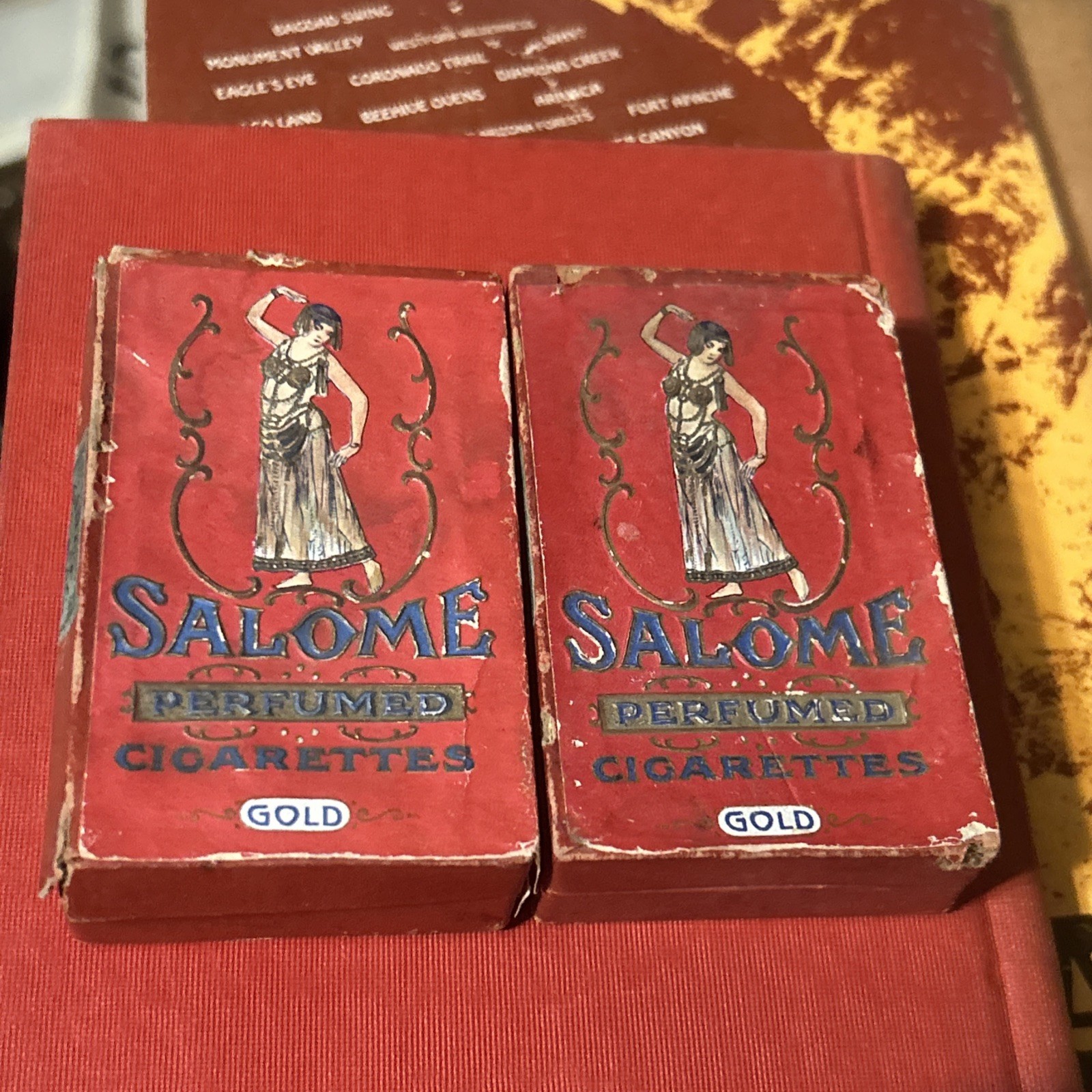 Antique 1920's Salome Perfumed Cigarettes Cigarette Box Cork Tip