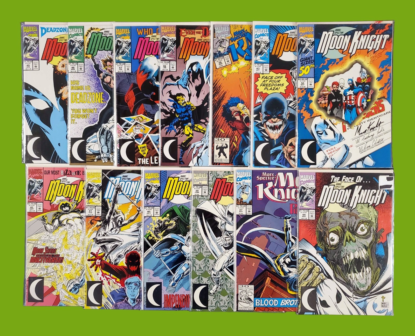 Marc Spector: Moon Knight 13 Comic Book Lot (1992-1993) . FN to NM
