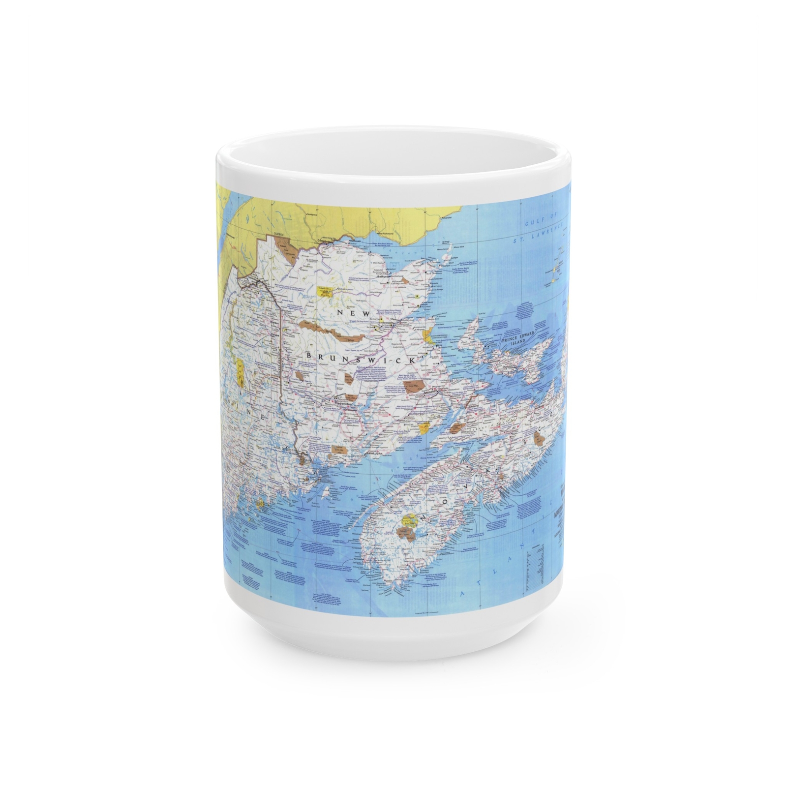 Canada - Maine, with the Maritime Provinces 1 (1975) (Map) White Coffee Mug