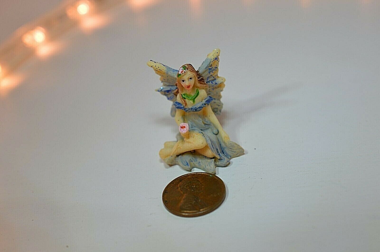 Miniature Fairy Small Sitting Blue Dress DDL1230
