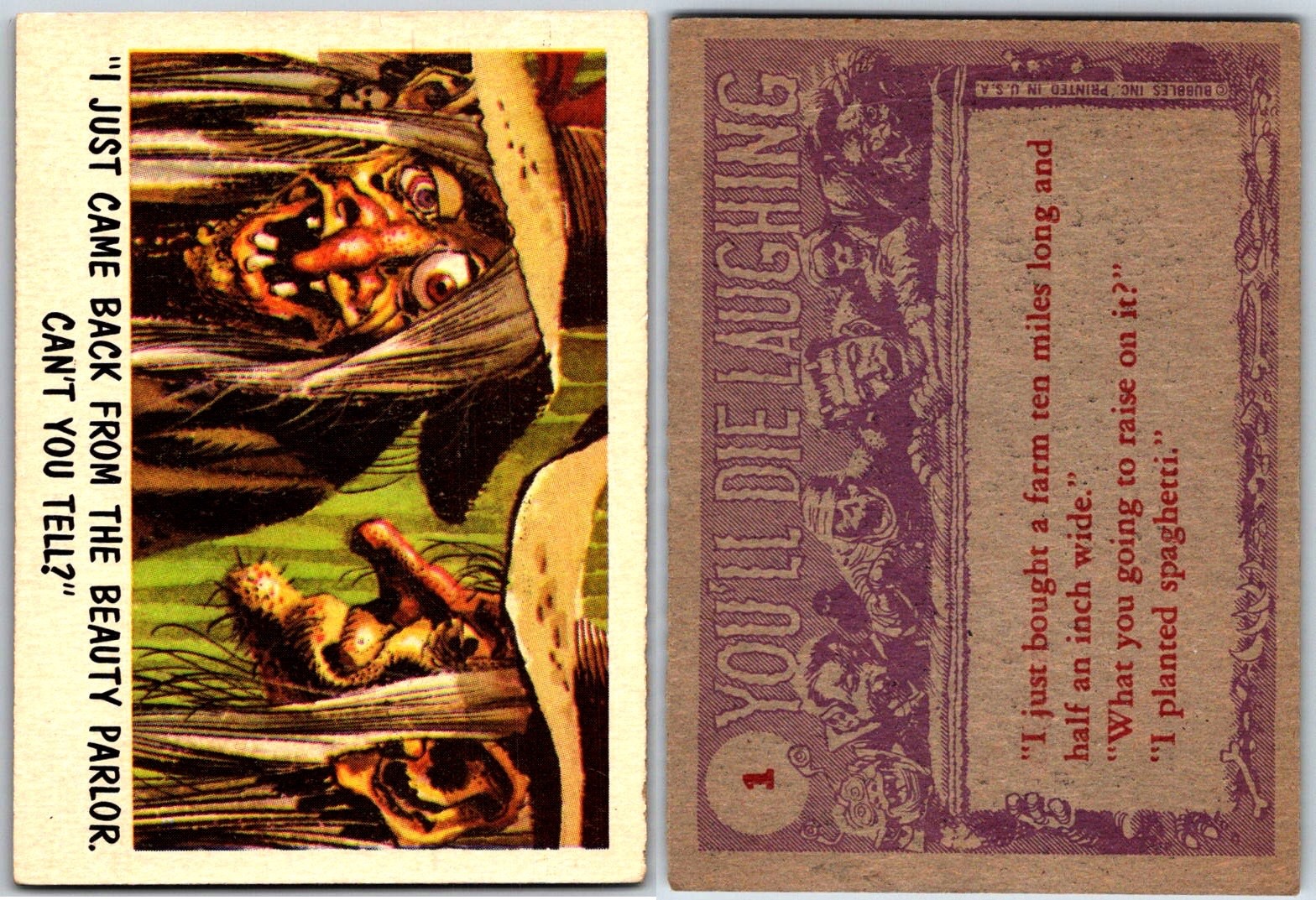 1959 Topps YOU'LL DIE LAUGHING Trading Cards - U Pick Complete Your Set EX