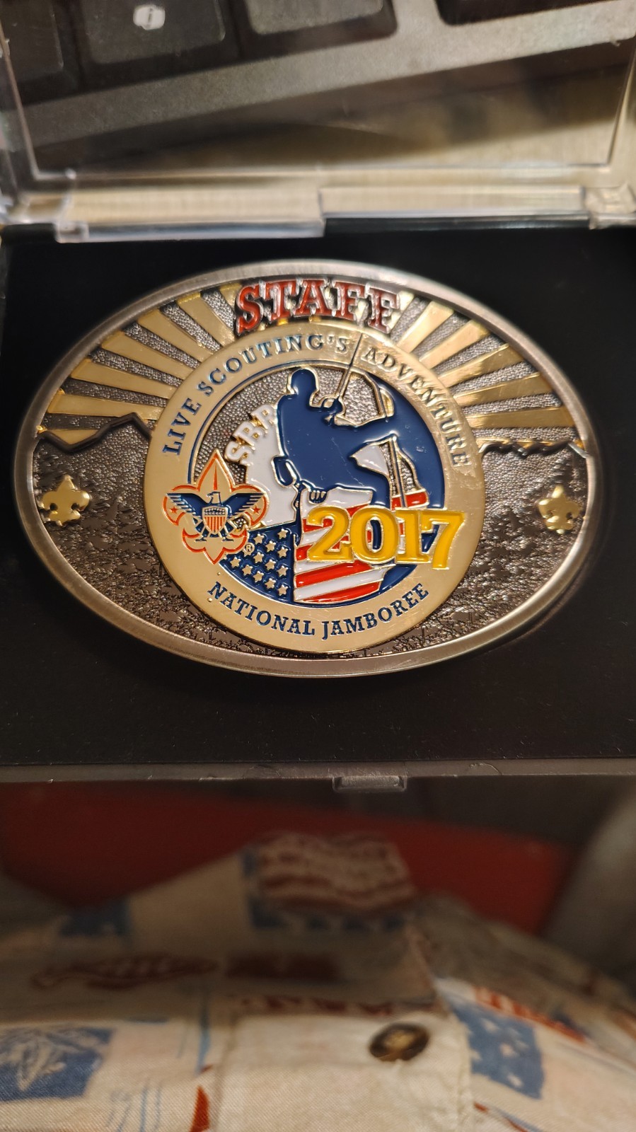 BSA National Jamboree 2017 Staff Metal Belt Buckle in Case Scouting\'s Adv SB-960