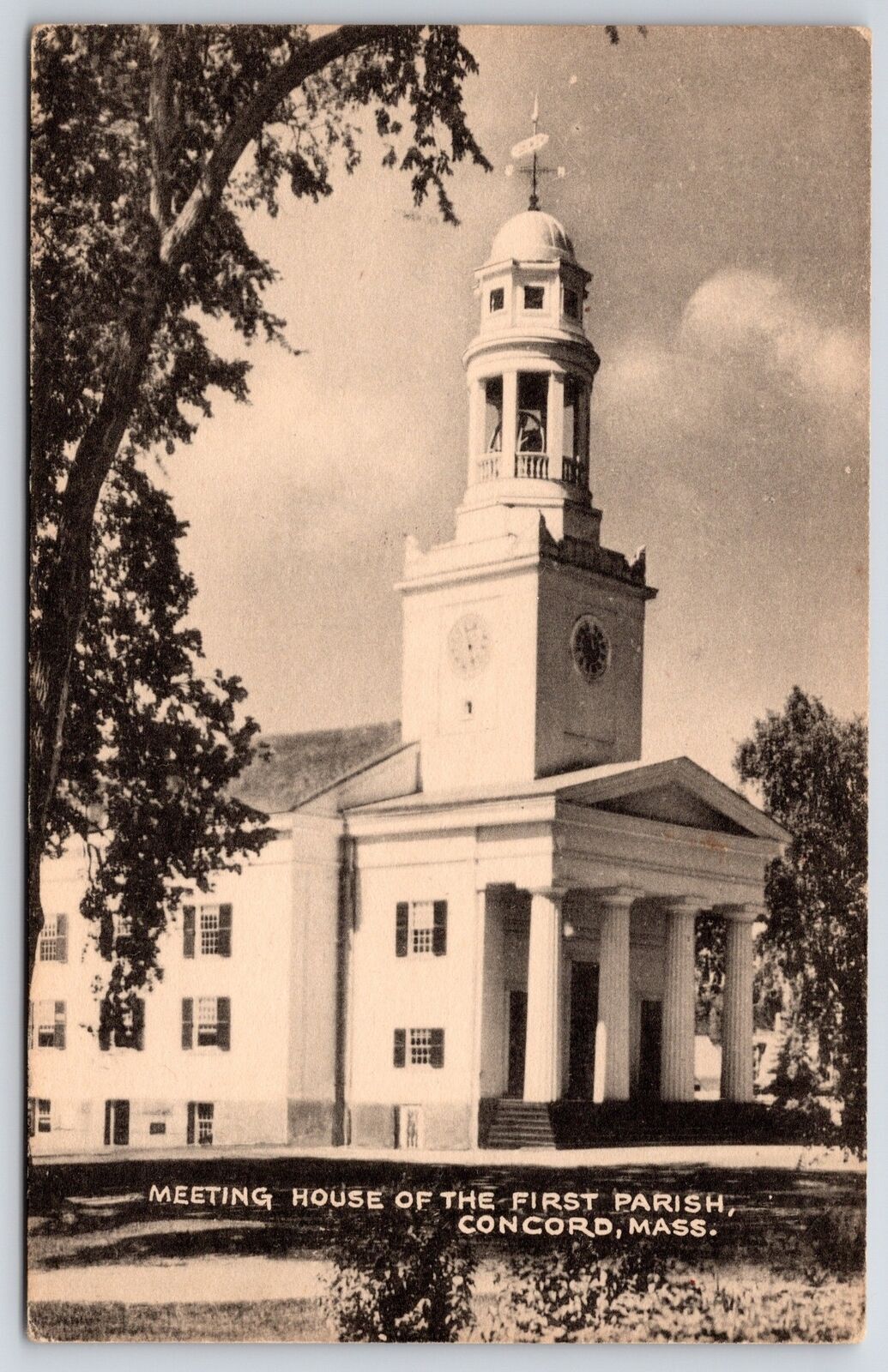 Meeting House Of The First Parish Concord Massachusetts Real Photo RPPC Postcard Meeting House Of The First Parish Concord Massachusetts Real Photo RPPC Postcard