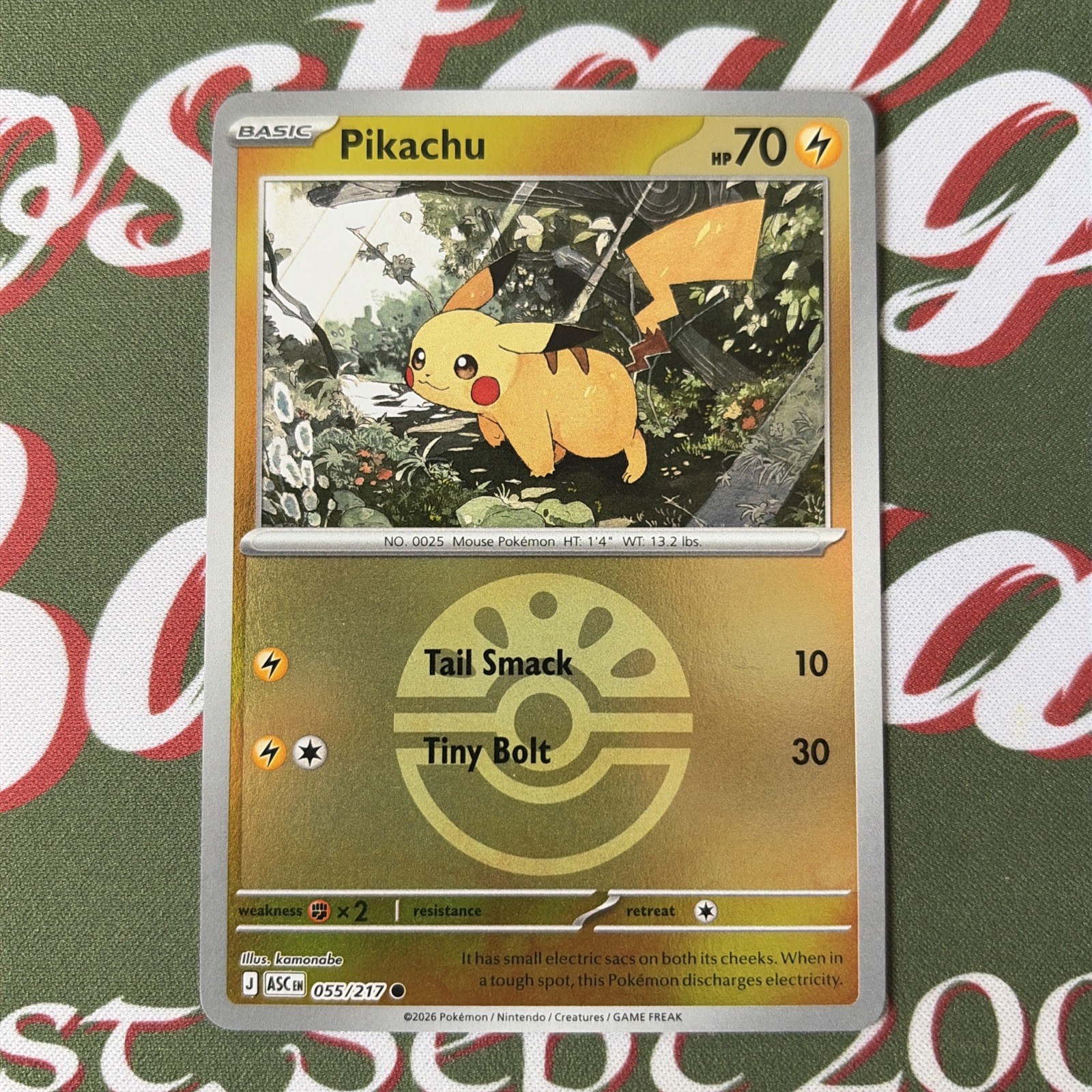 Pokemon TCG Pikachu 055/217 Ascending Heroes Friendball Reverse Holo Pack Fresh Pokemon TCG Pikachu 055/217 Ascending Heroes Friendball Reverse Holo Pack Fresh