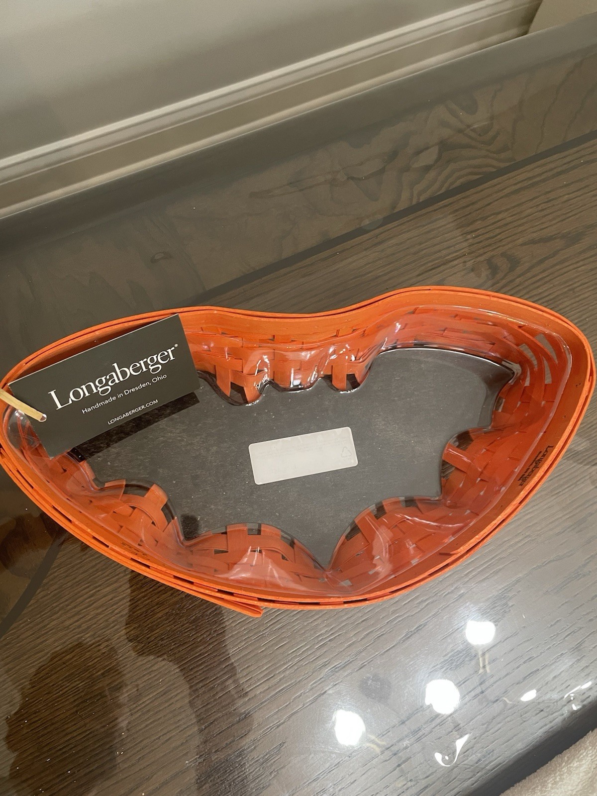RARE 2025 Longaberger Halloween Bat Tray Basket Black Orange Medium BAL60811 HTF