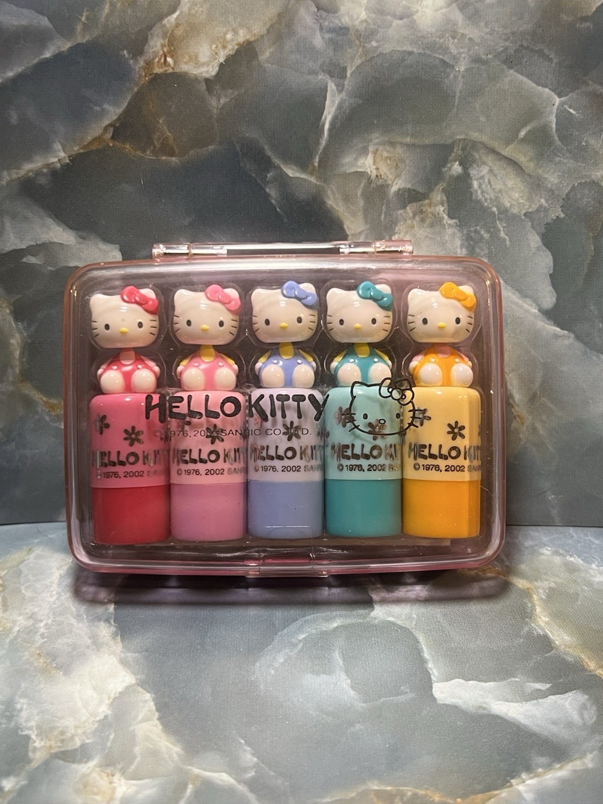 RARE Vintage Sanrio 2002 Y2K Bobble Head Hello Kitty Stamp Set “Still Works”