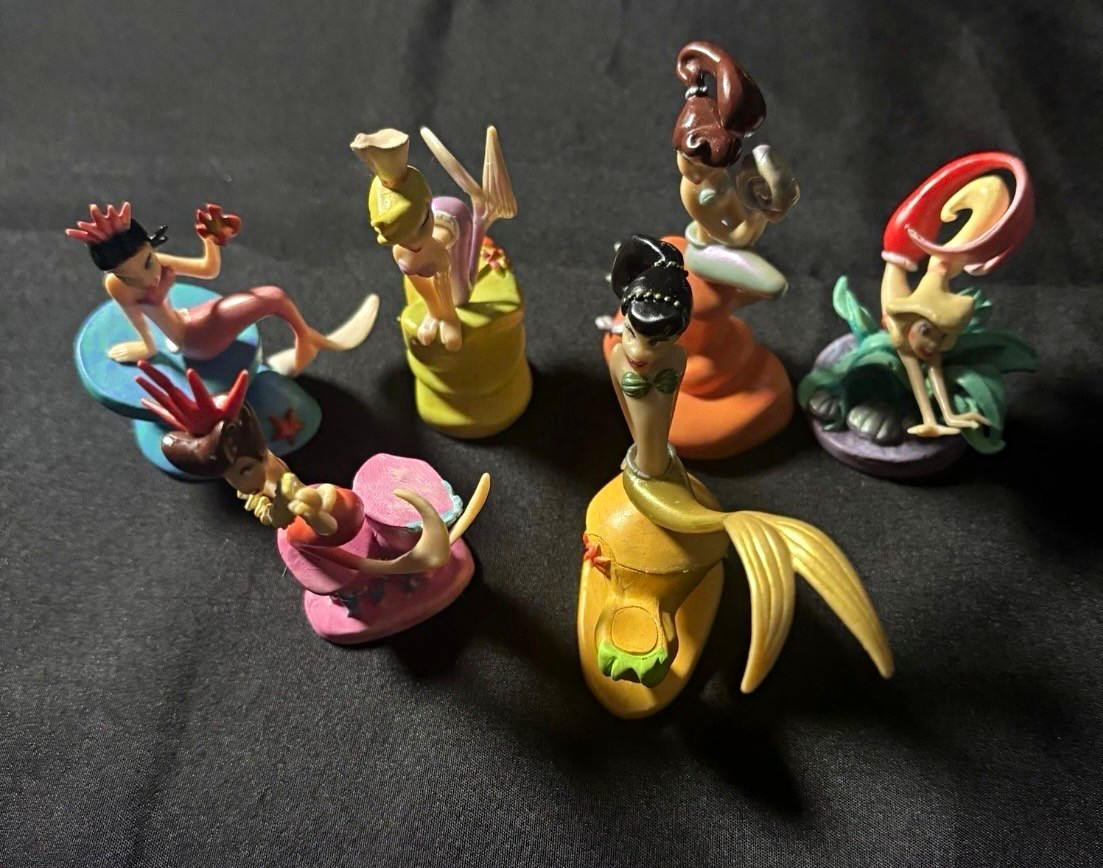 The Little Mermaid Disney Store Rare Ariels Sisters Pvc Figures