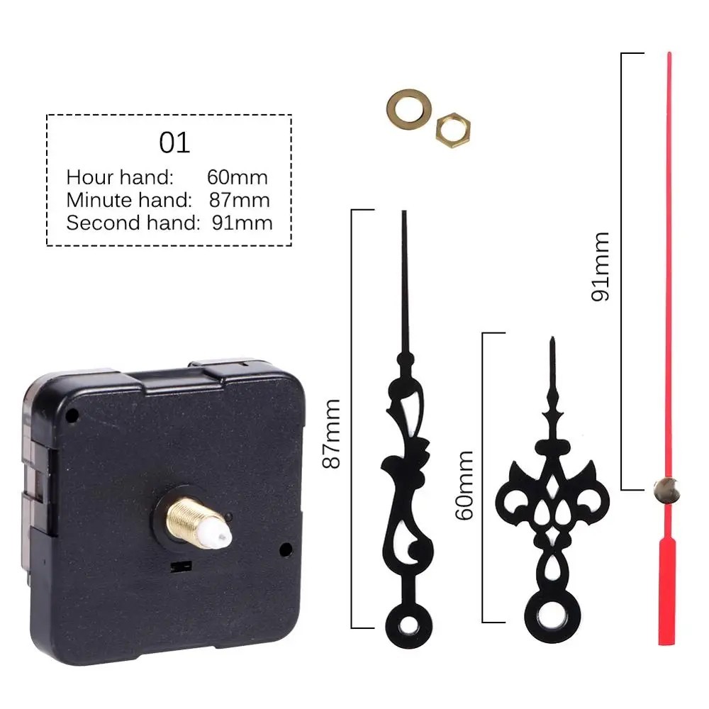Silent Quartz Clock Movement Mechanism DIY Wall Repair Kit Long Shaft with Hand. Silent Quartz Clock Movement Mechanism DIY Wall Repair Kit Long Shaft with Hand.