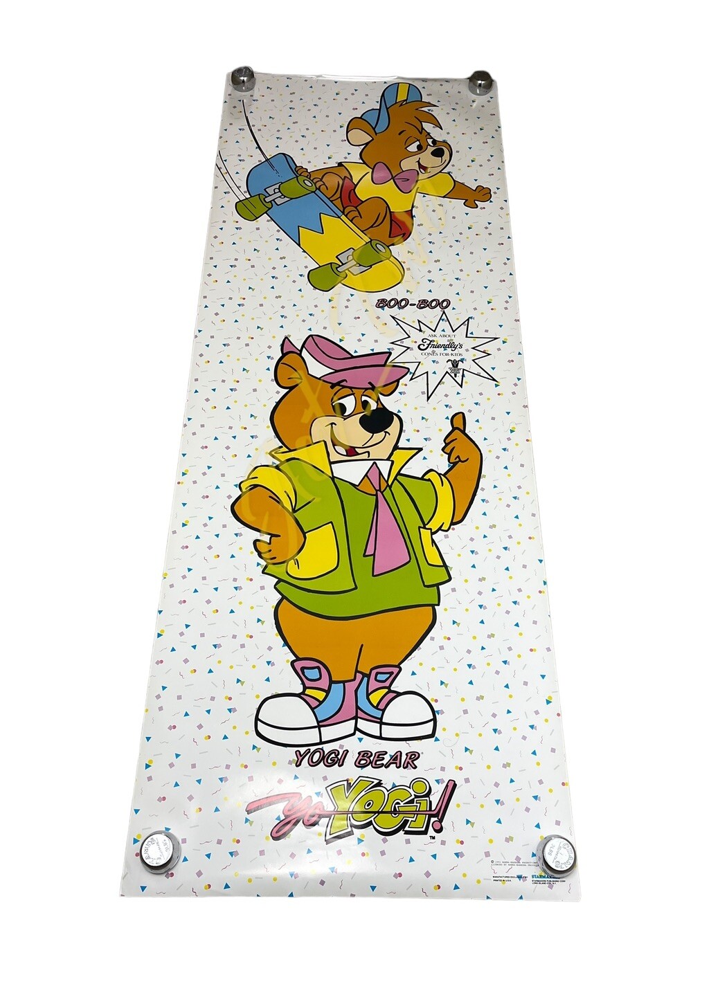 Vintage 90’s Hanna-Barbera Yogi Bear & Boo-Boo 25”x70” Toon Poster Yo Yogi 1992
