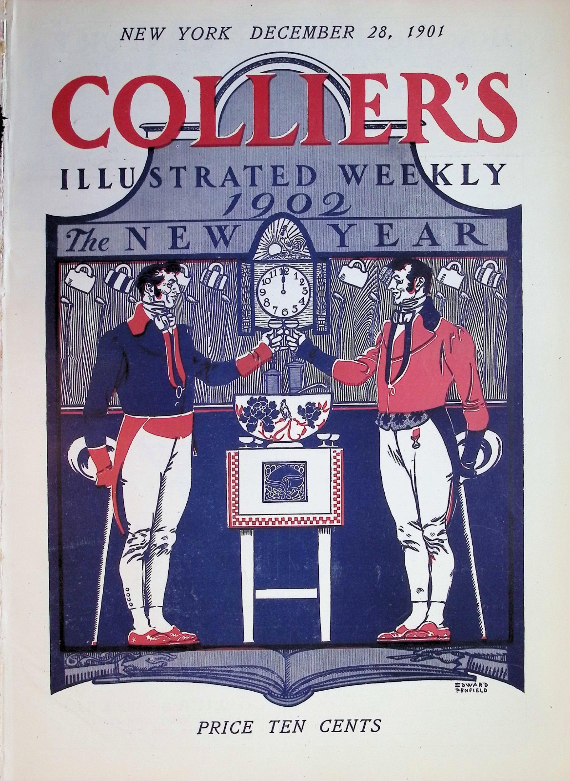 Original 1901 Collier's Magazine Cover only ft. art by Edward Penfield