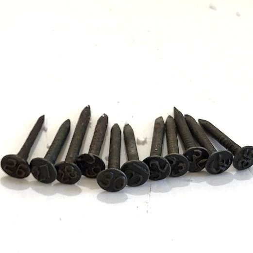 Lot 11 Vintage Railroad Tie Train Date Nails 1926 - 1936 Complete Set
