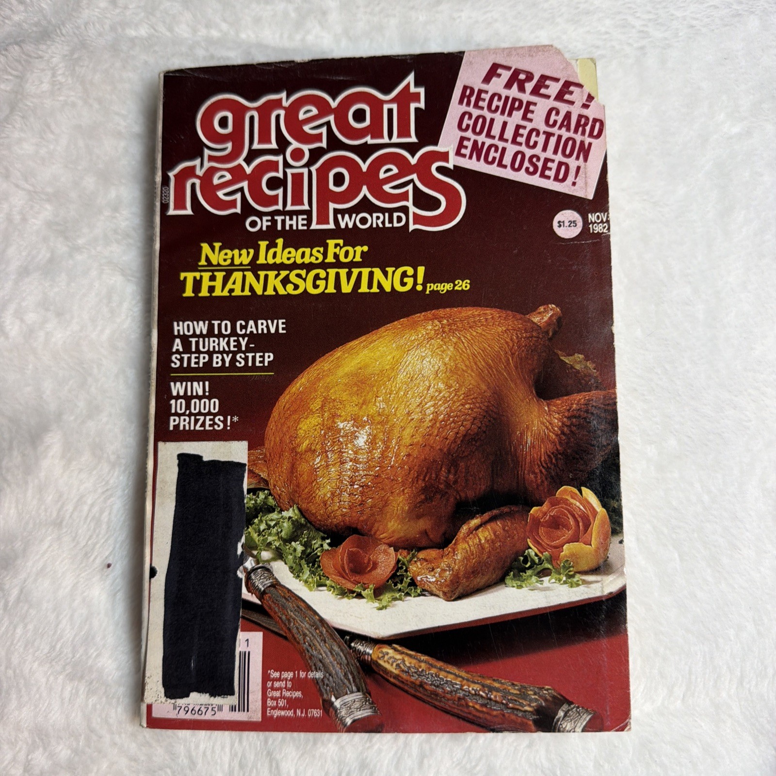 Great Recipes of World Magazine Nov 1982 Tear Out Recipe Cards Cookbook BOOK82