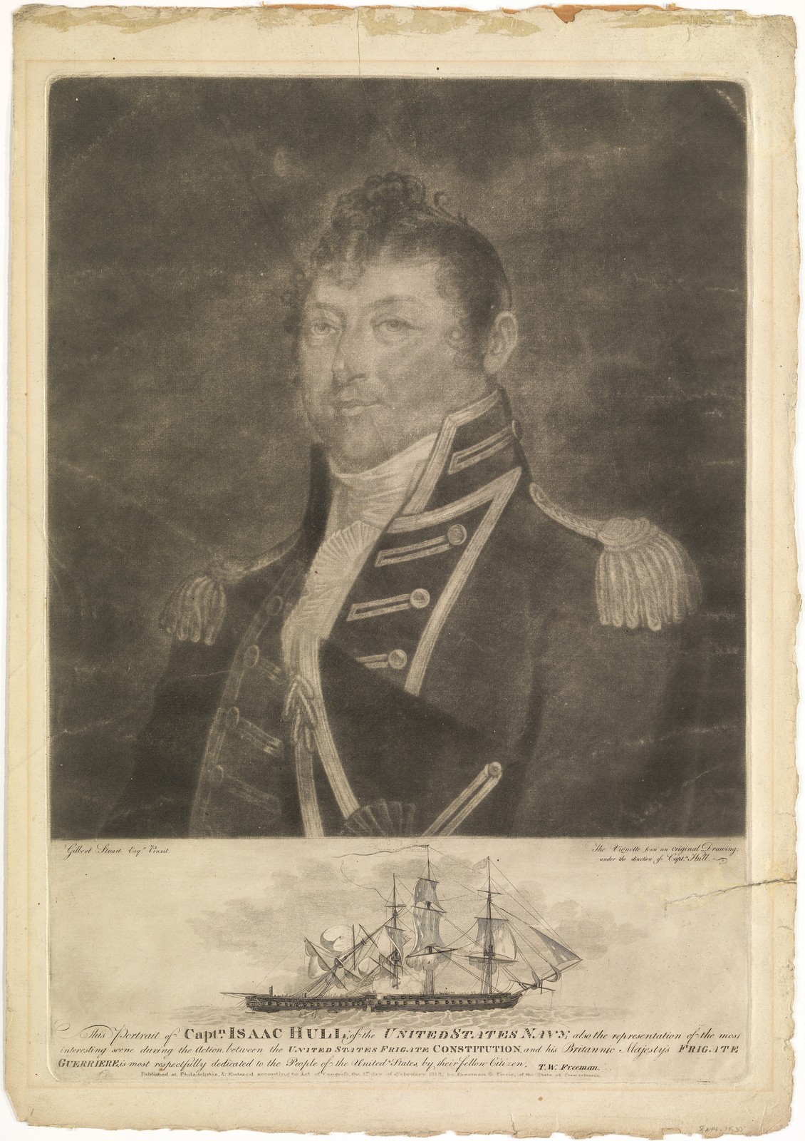 Captain Isaac Hull USN Vintage Naval Portrait Photo Reprint Wall Art