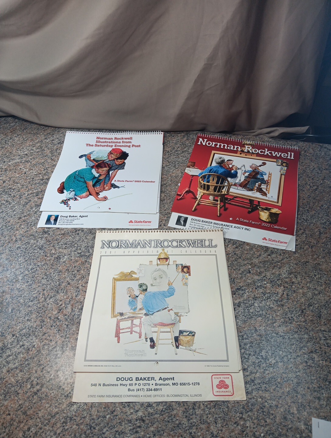Lot 3 Norman Rockwell Calanders 2001 2022 2023 Has Some Writing As Shown