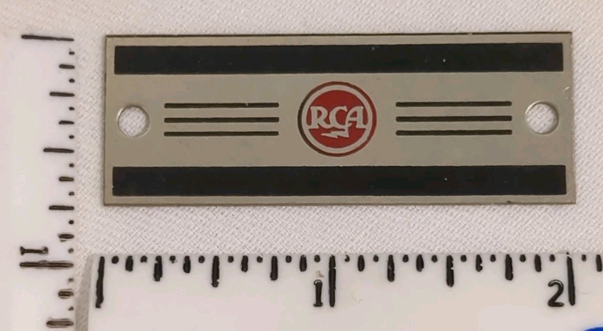 1x Vintage RCA Meatball New Old Stock Metal Nameplate Badge Blank 1x Vintage RCA Meatball New Old Stock Metal Nameplate Badge Blank