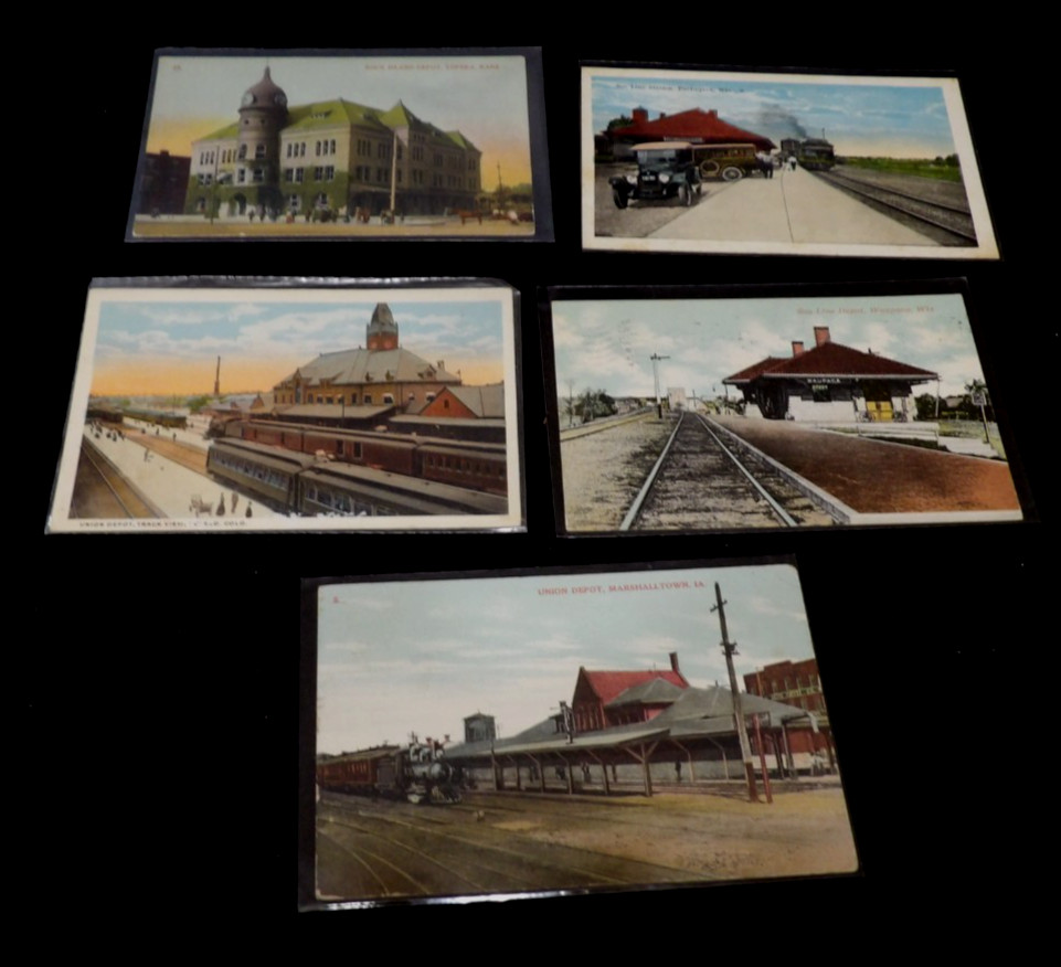 10 Postcard Lot Railroad Depots Train 10 Postcard Lot Railroad Depots Train