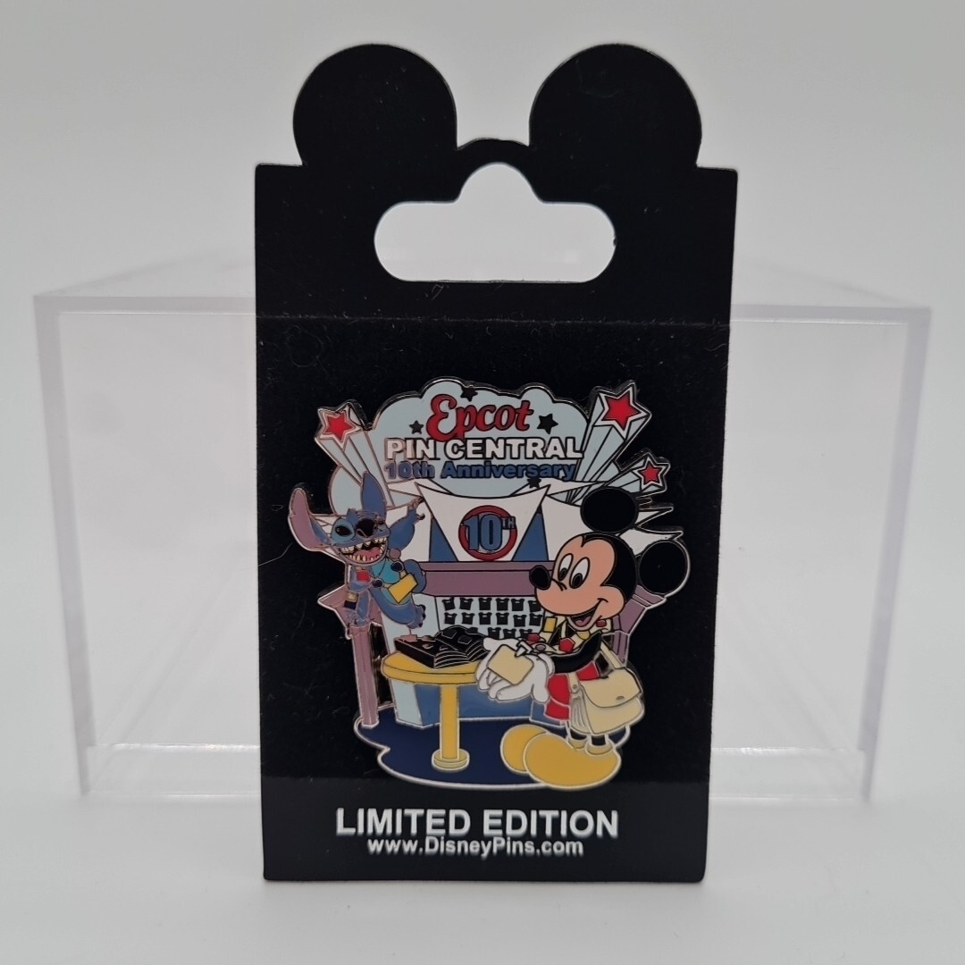 Disney LE 500 pin Epcot Pin Central 10th Anniversary STITCH & MICKEY 2009