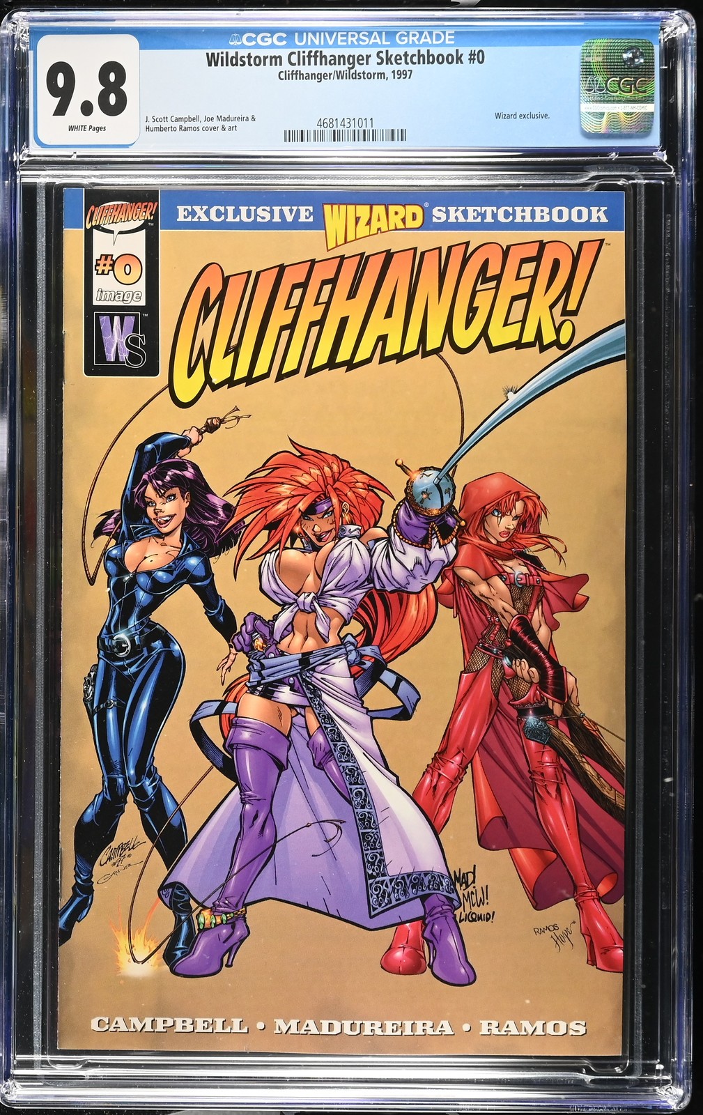 WILDSTORM CLIFFHANGER SKETCHBOOK #0 CGC 9.8 1ST DANGER GIRL BATTLE CHASERS 1997