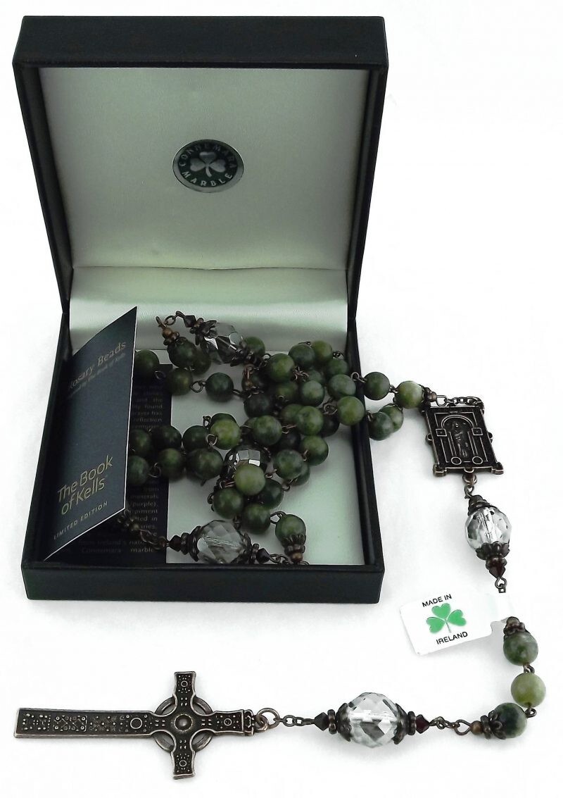 J.C. WALSH & SONS BOOK OF KELLS CONNEMARA MARBLE AND COPPER FINISH ROSARY W71327 J.C. WALSH & SONS BOOK OF KELLS CONNEMARA MARBLE AND COPPER FINISH ROSARY W71327