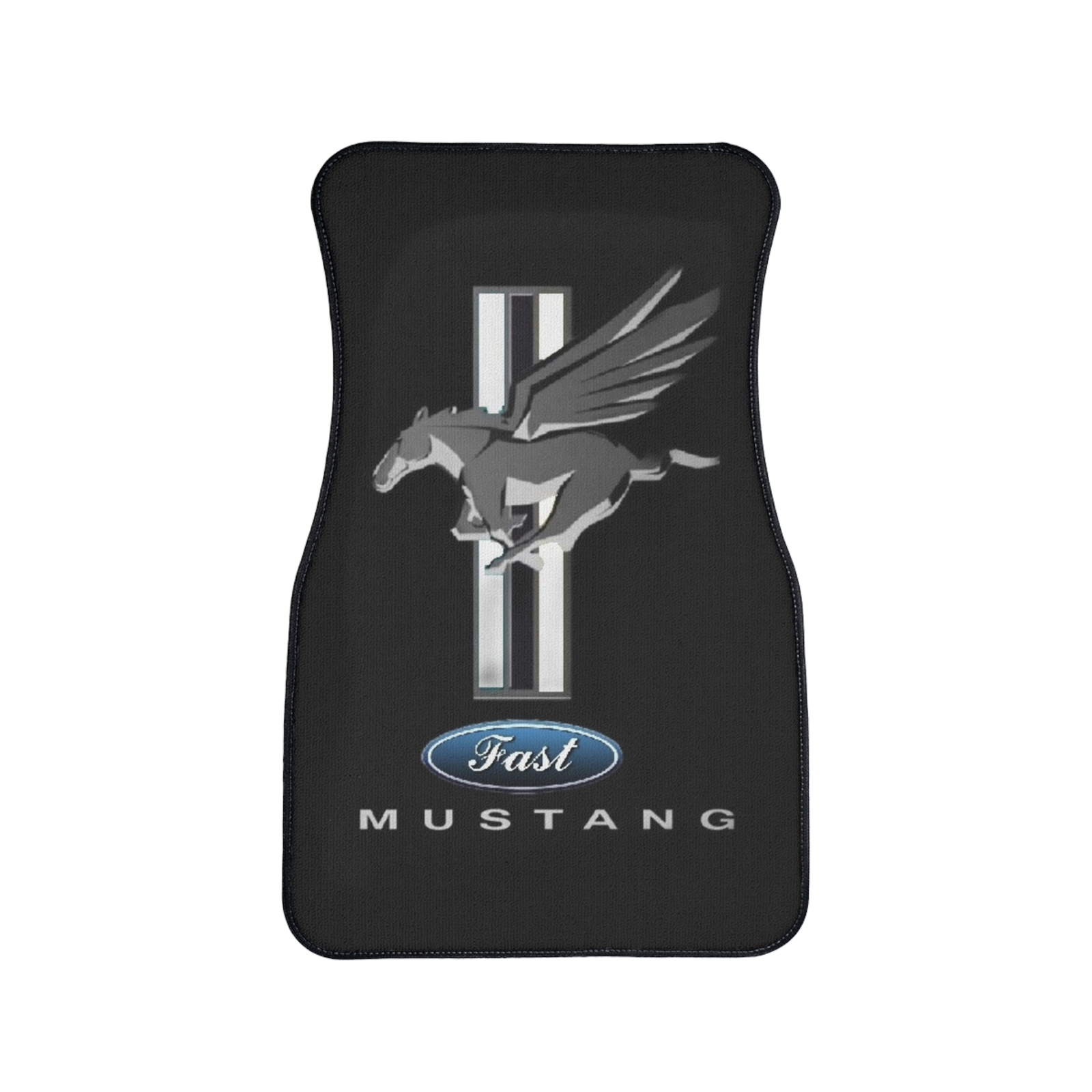 Mustang Car Floor Mats, 1pc Black, White, Silver Mustang Car Floor Mats, 1pc Black, White, Silver