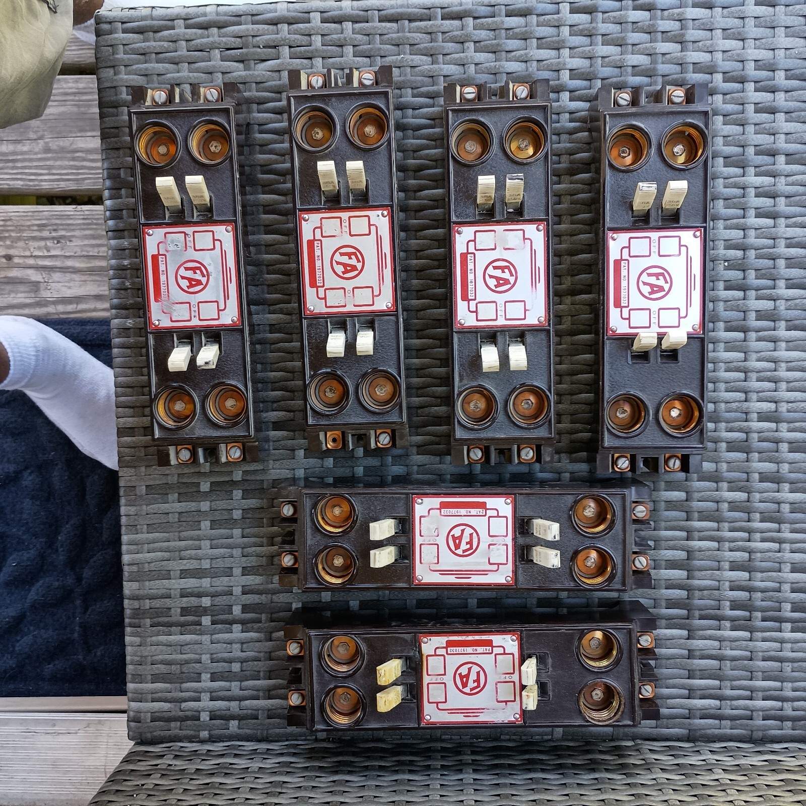 VINTAGE FRANK ADAMS FUSE BLOCKS. FUNCTIONAL 