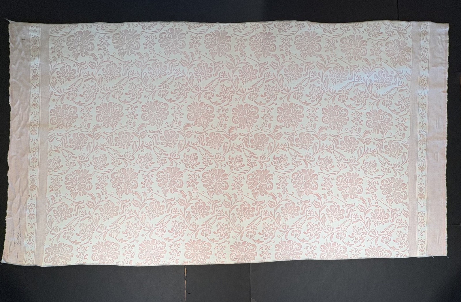 Fortuny CIMAROSA in powder pink & white- 1 Yard (55x31 inches) #5607 Fortuny CIMAROSA in powder pink & white- 1 Yard (55x31 inches) #5607