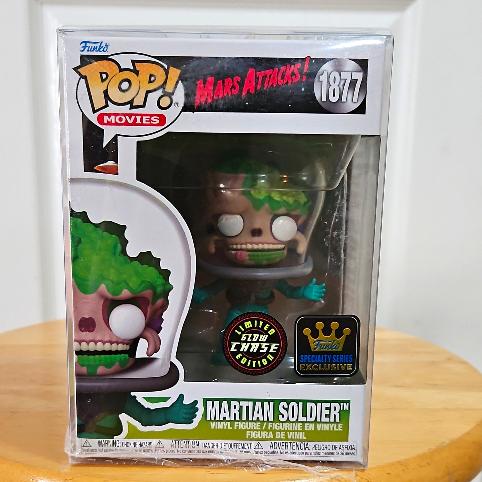 Funko Pop Movies Mars Attacks Martian Soldier #1877 Glow Chase Exclusive LE