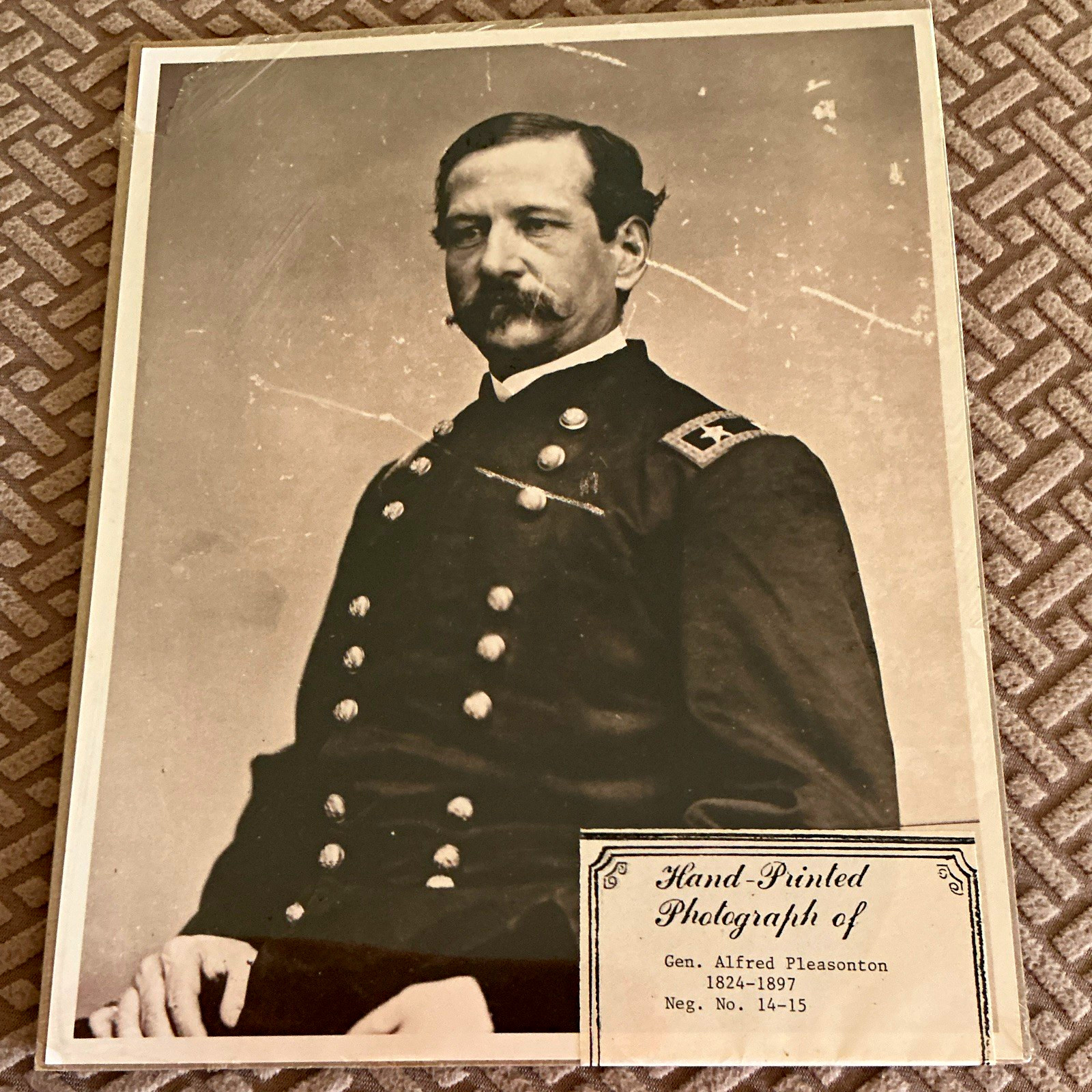 Gen. Alfred Pleasonton Hand-Printed Mounted B&W Portrait Photo J. B. Leib 1979