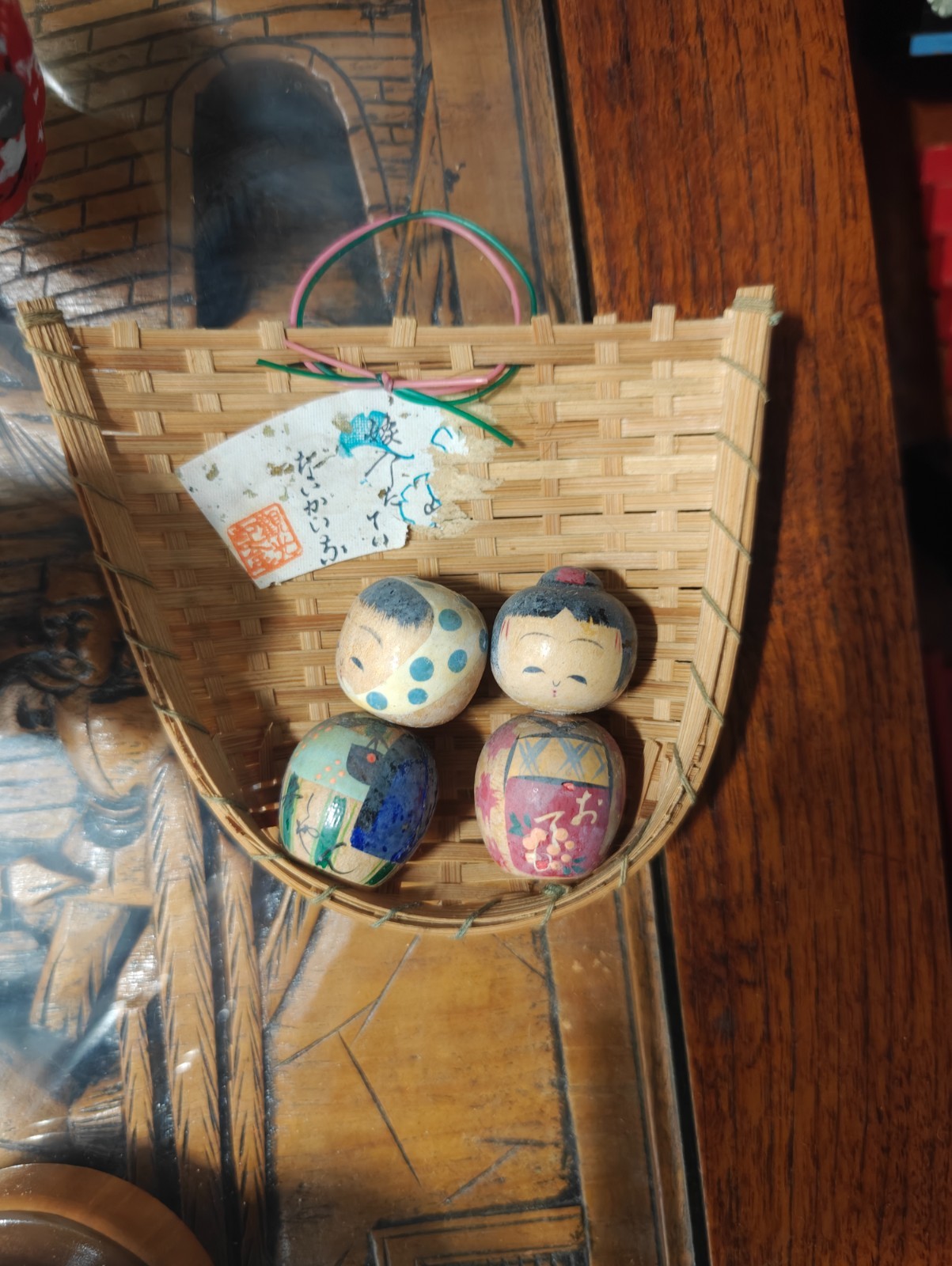 Kokeshi doll vintage with artist stamp Kokeshi doll vintage with artist stamp